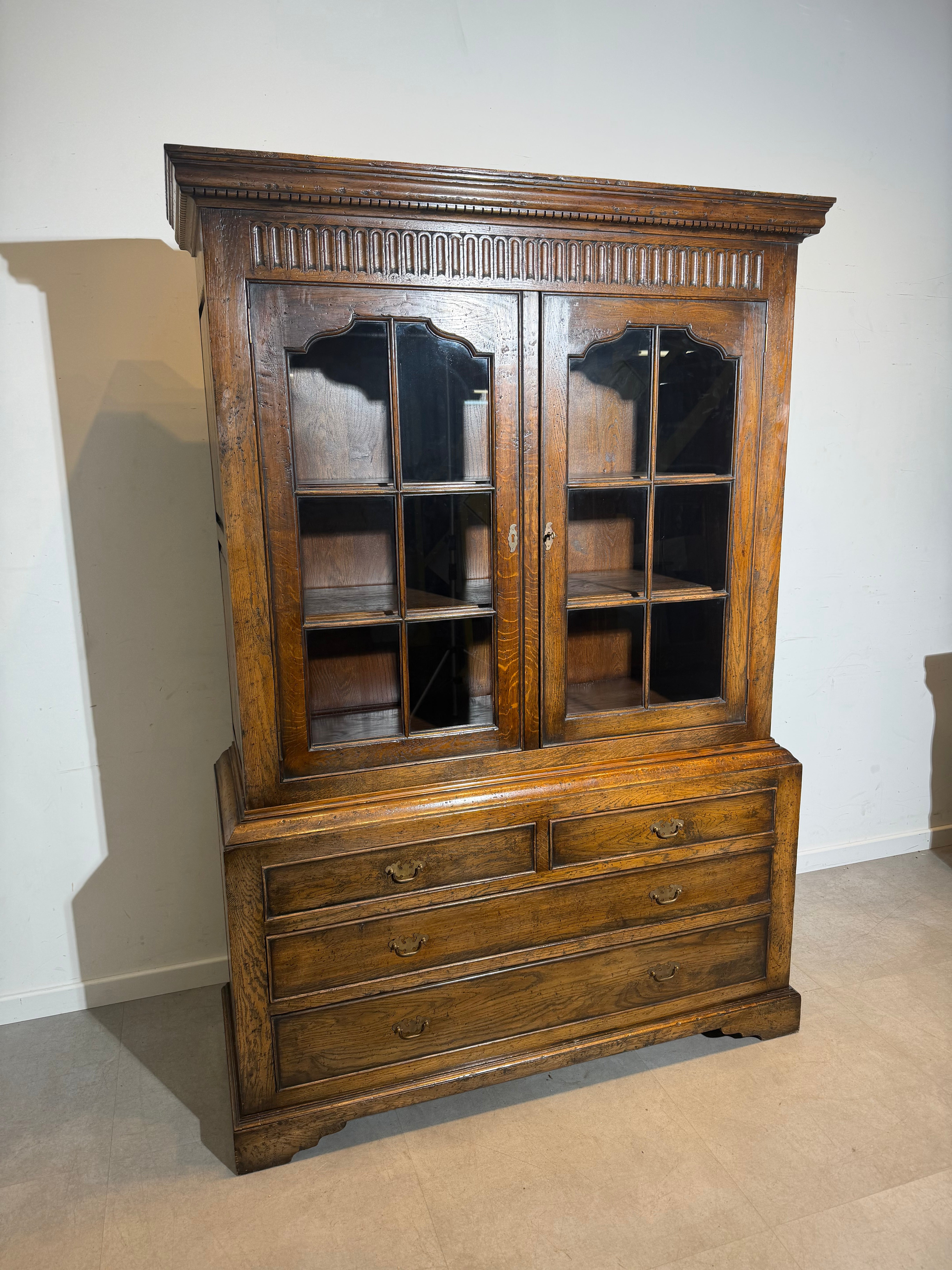 Antique Oak Display Cabinet