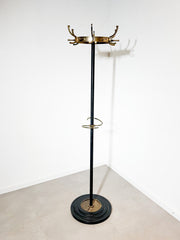 Brass Standing Coat Rack by Jacques Adnet – France, circa 1950