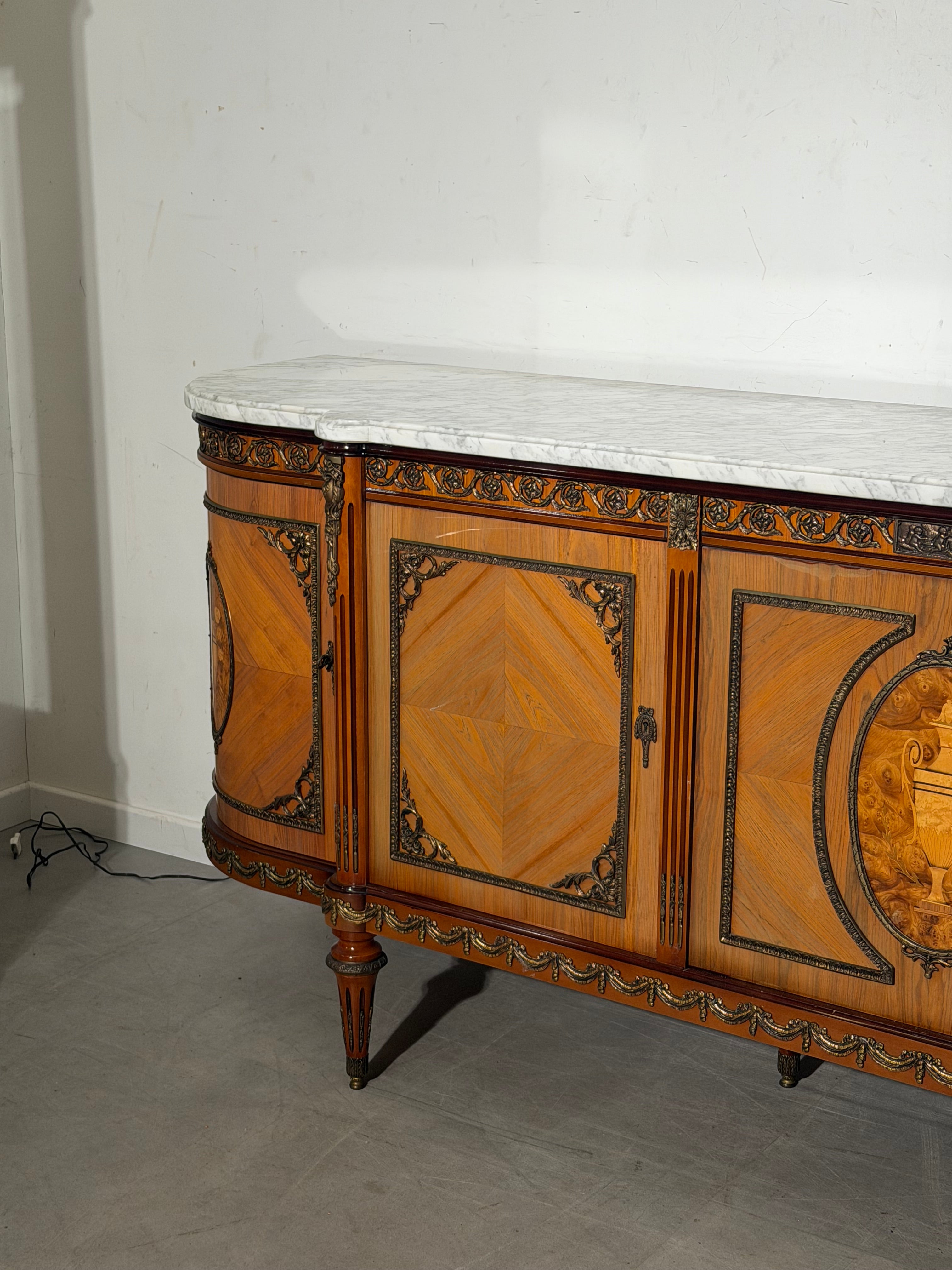 Large Louis XVI Style Sideboard by JP Ehalt – Marble Top – 265 cm
