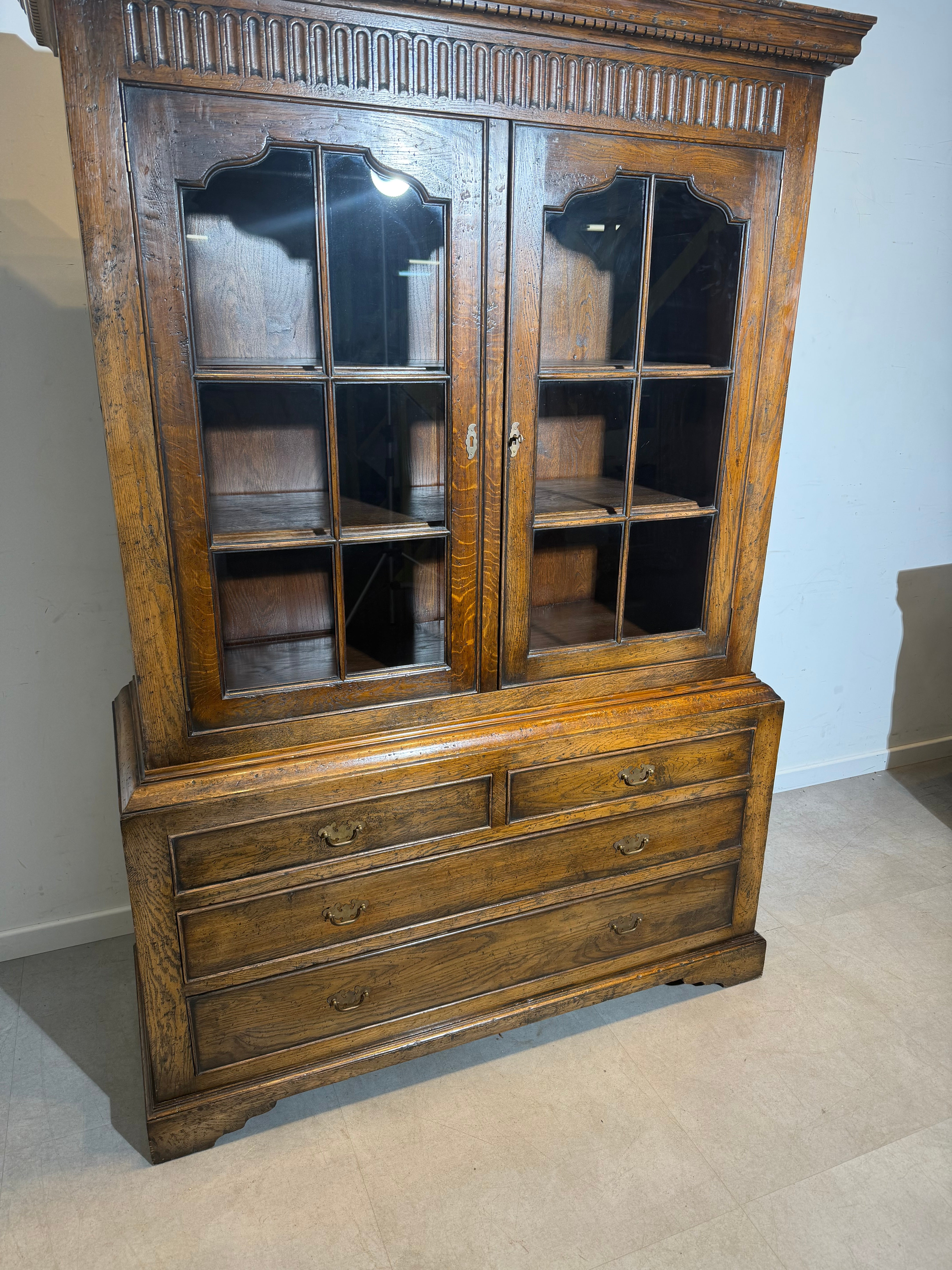 Antique Oak Display Cabinet