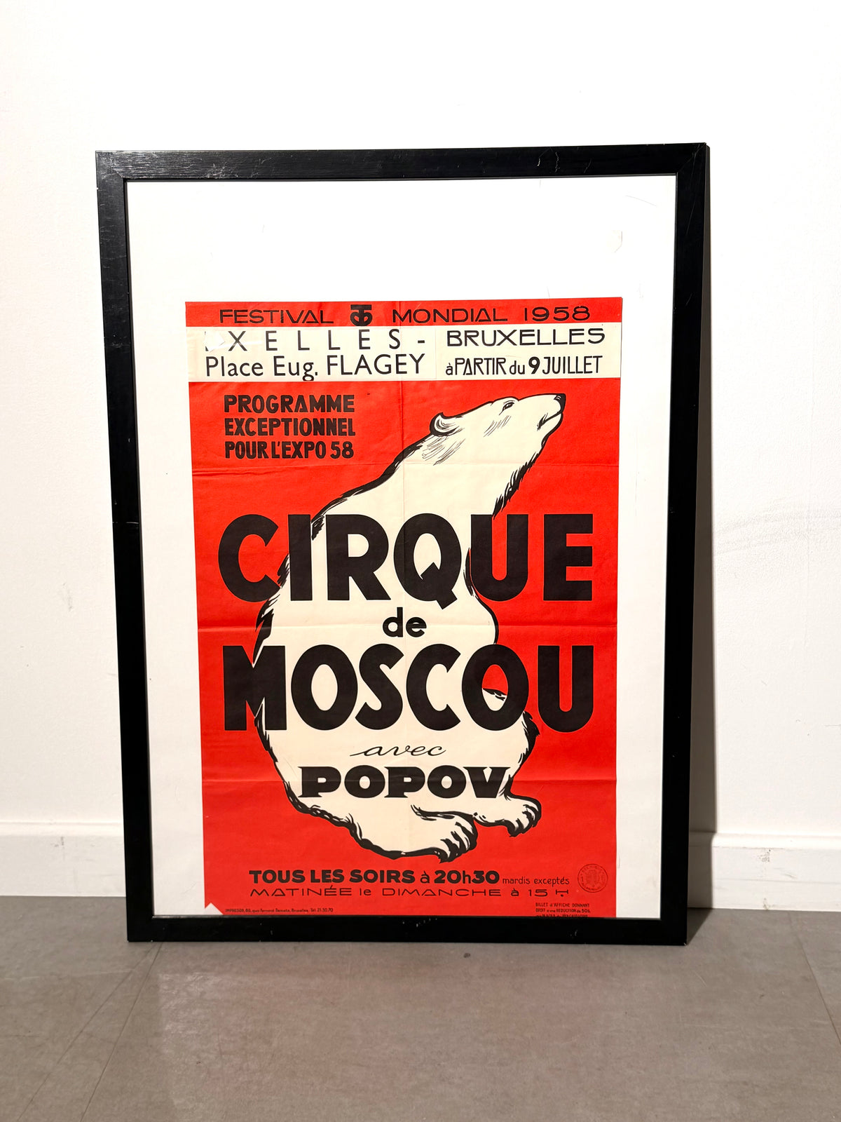 Original 1958 Expo 58 Cirque de Moscou Poster – Festival Mondial Brussels
