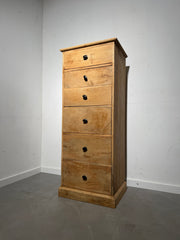 Solid Oak Chest of Drawers – 5 Drawer Storage Cabinet – 130 x 52 x 40 cm