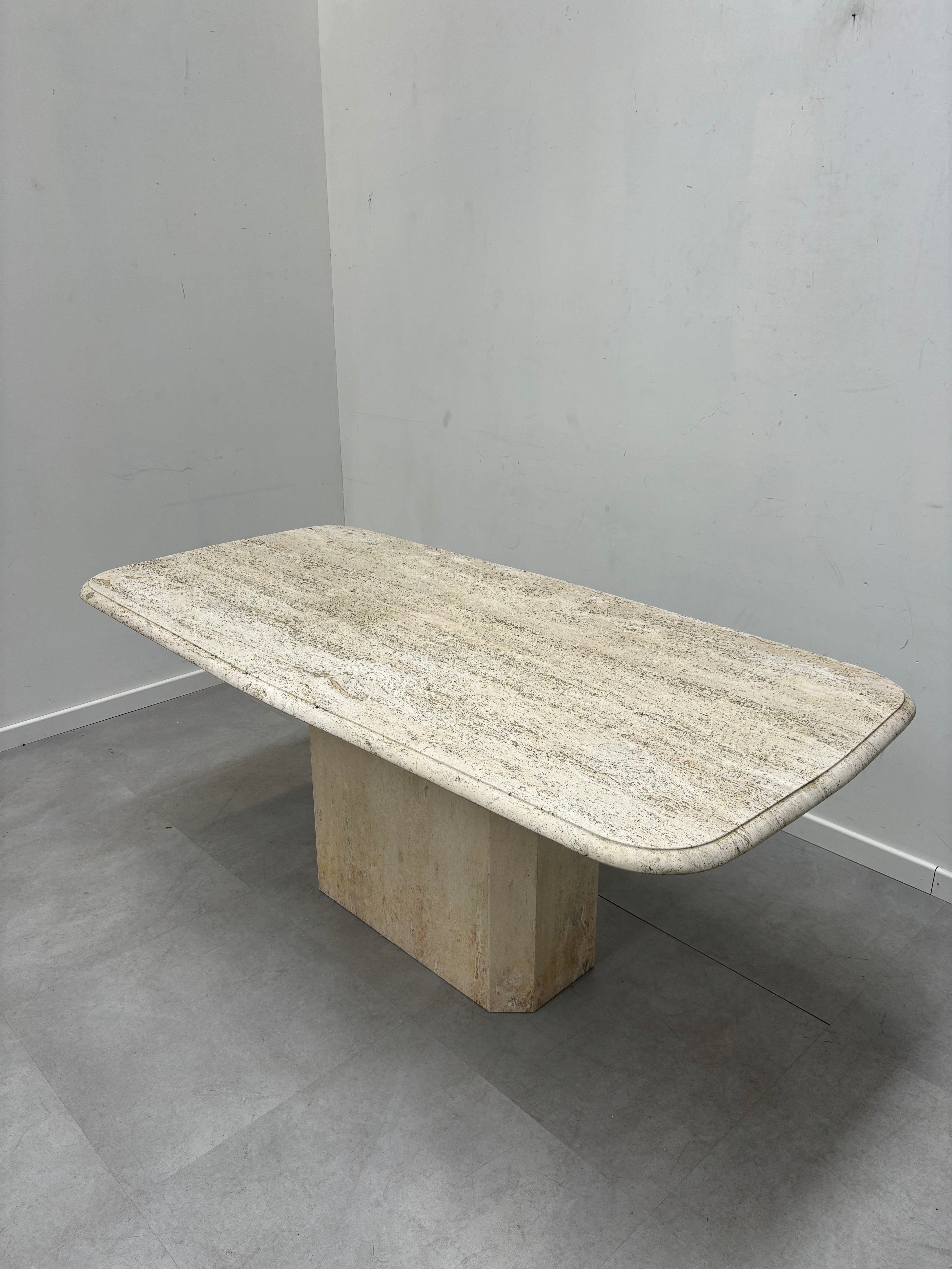 Italian Travertine Dining Table