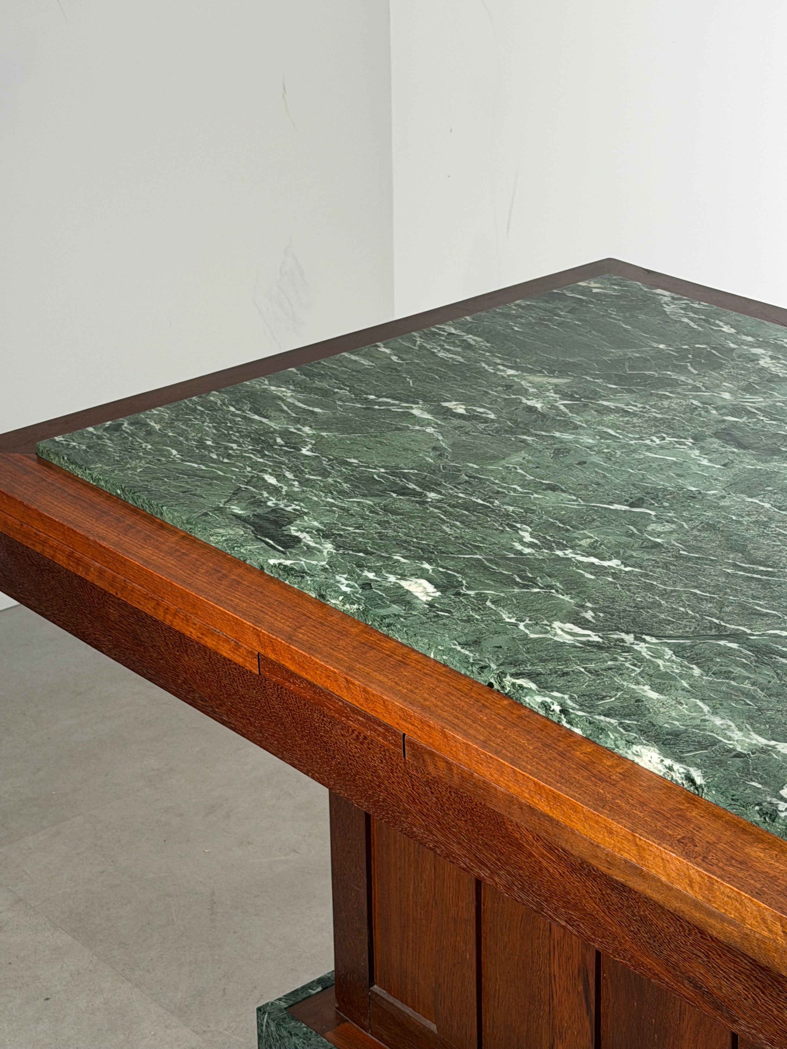 Art Deco Green Marble Dining Table