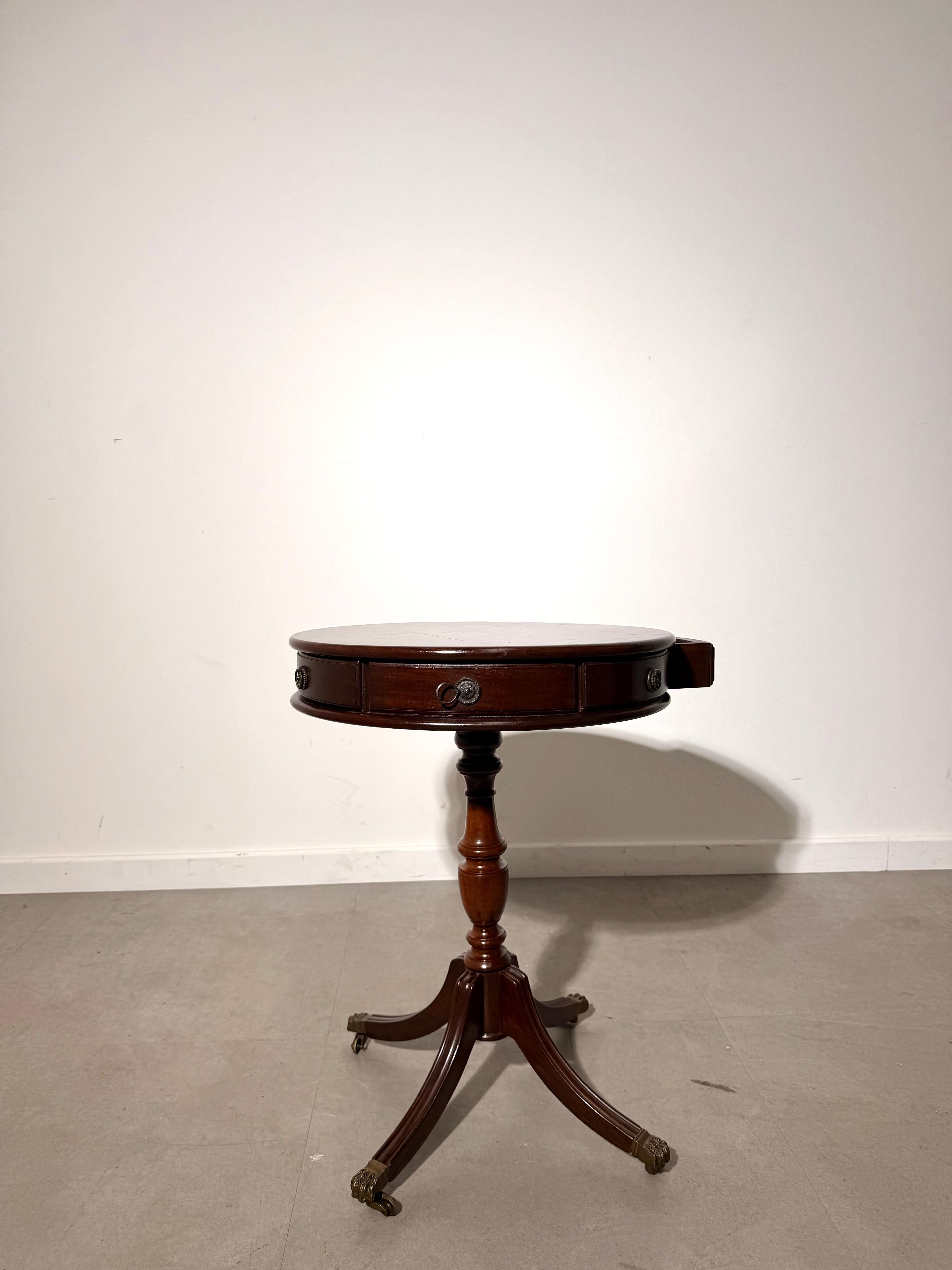 Antique Mahogany Drum Table with Drawers