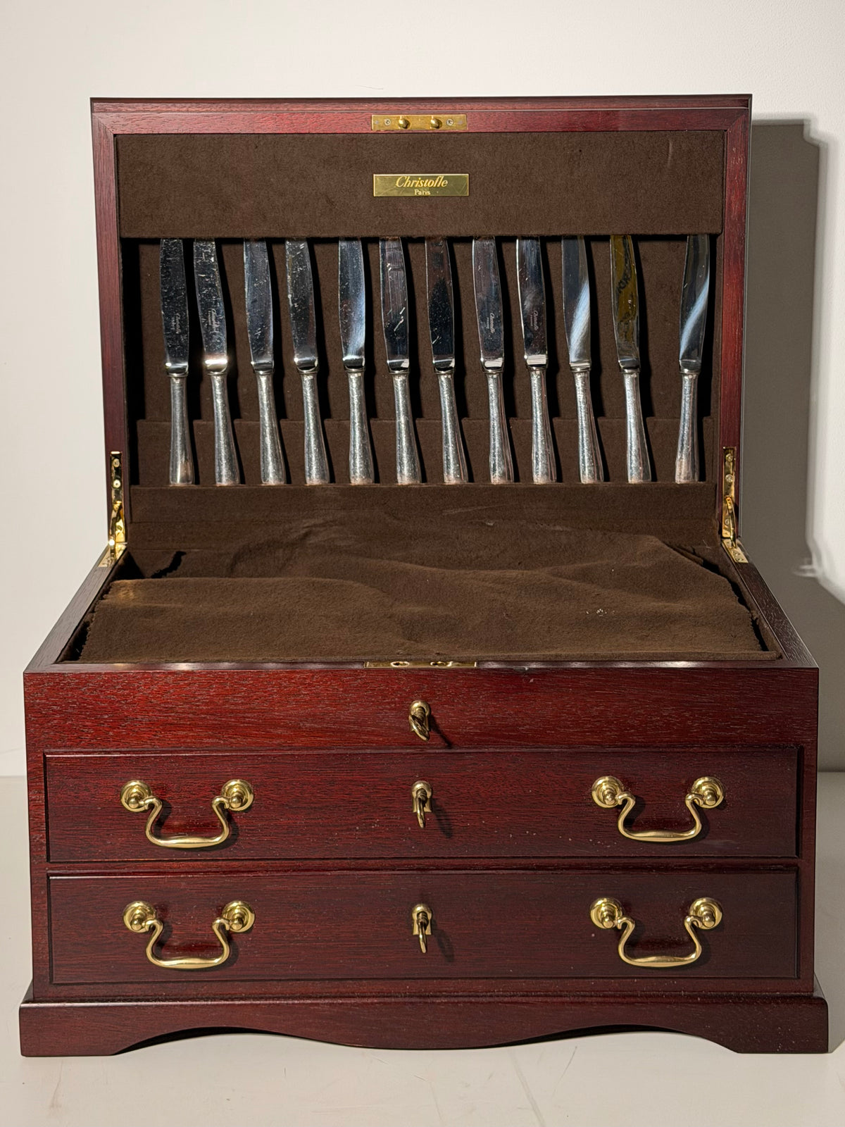 Christofle Paris Cutlery Set for 12 – 116 Pieces with Wooden Storage Chest