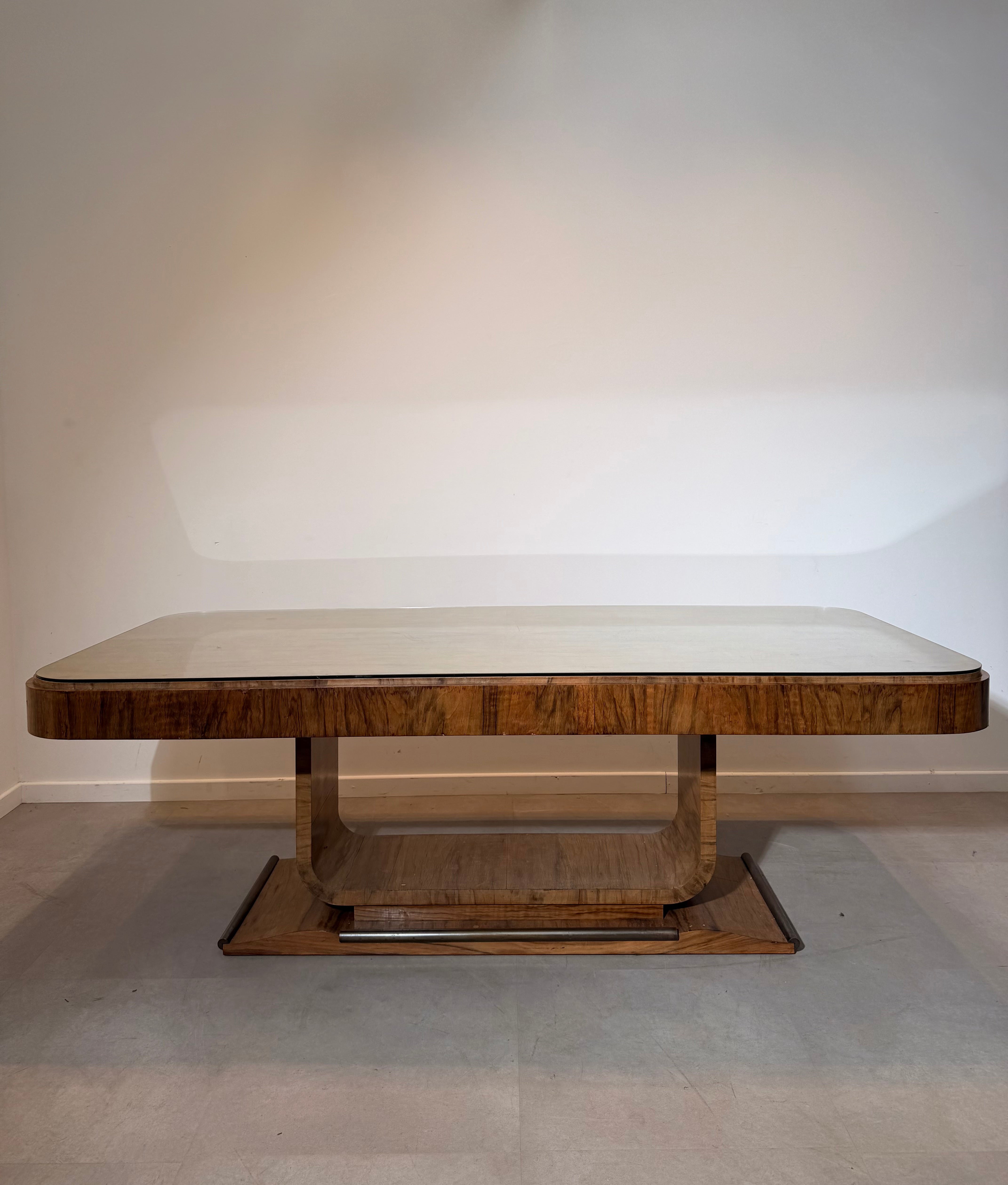 Art Deco Table With Glass Top