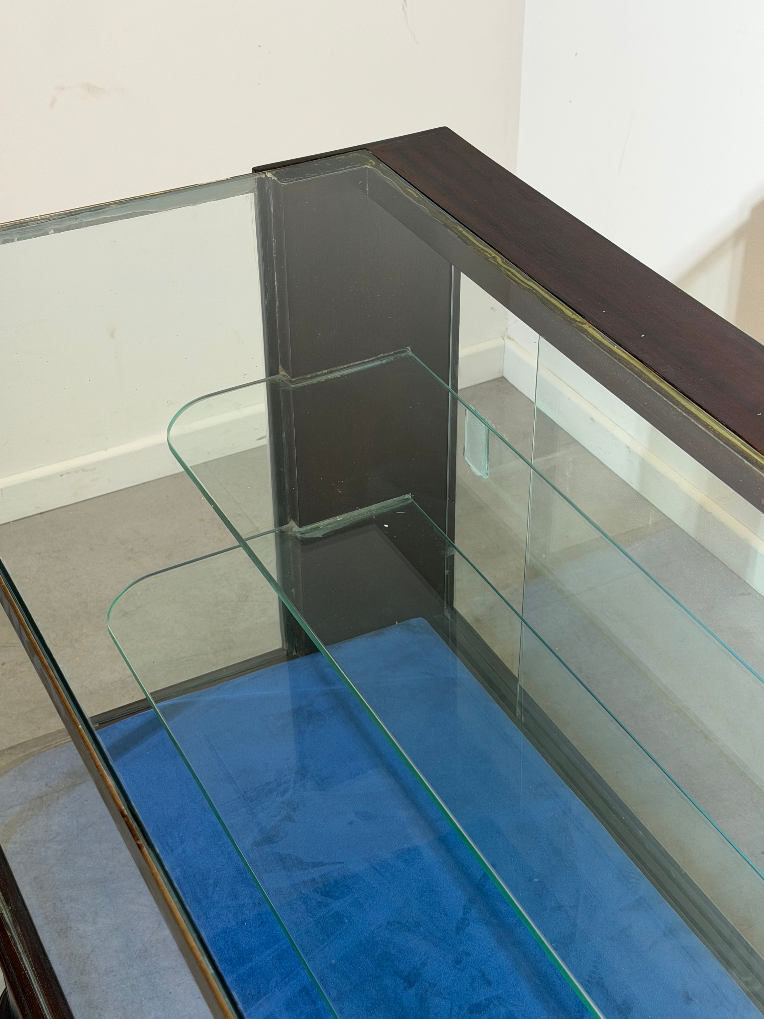 Mahogany Shop Display Cabinet with Sliding Glass Doors