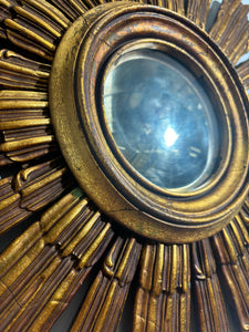 Vintage sunburst convex mirror