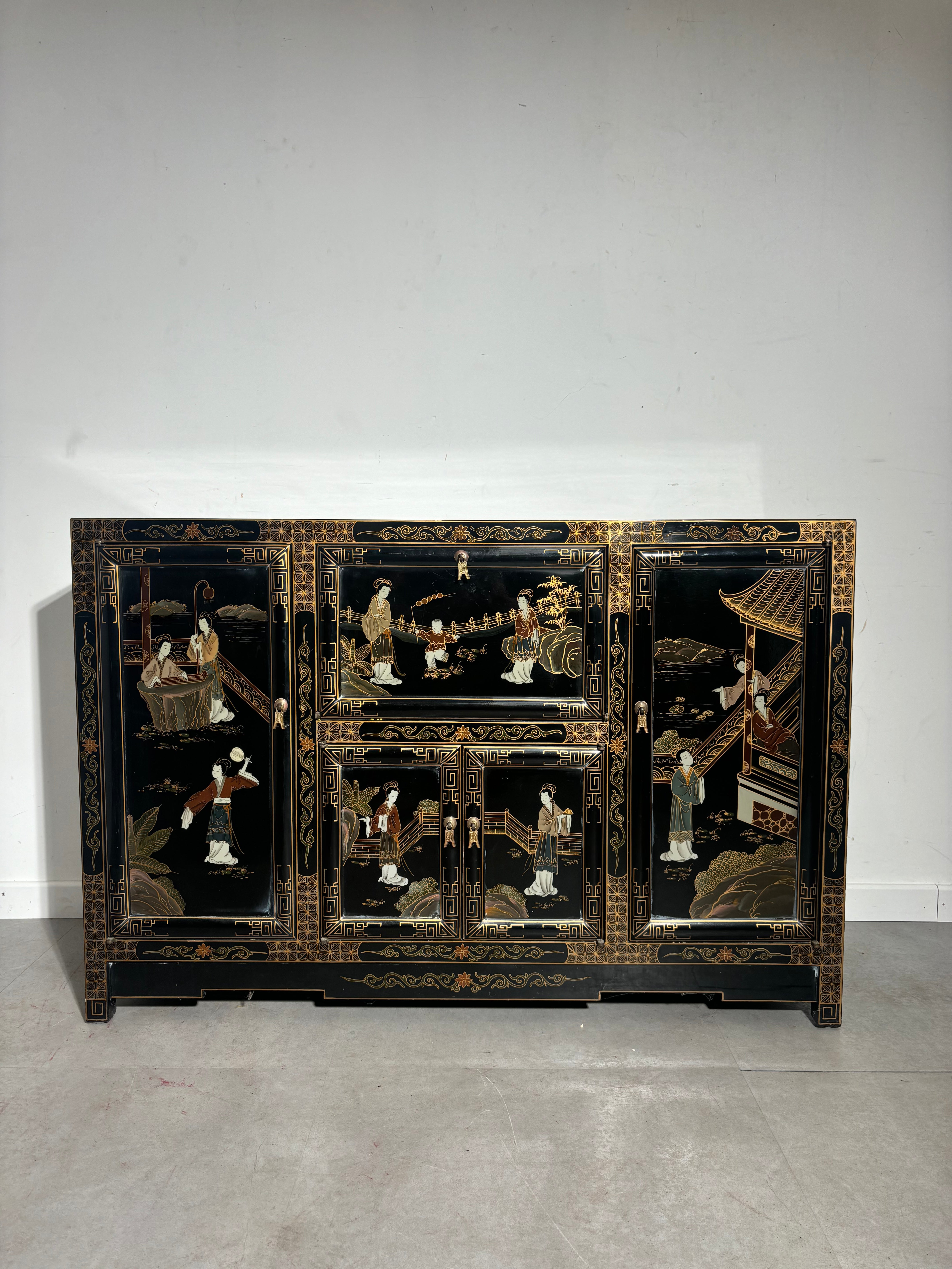 Oriental handpainted cabinet