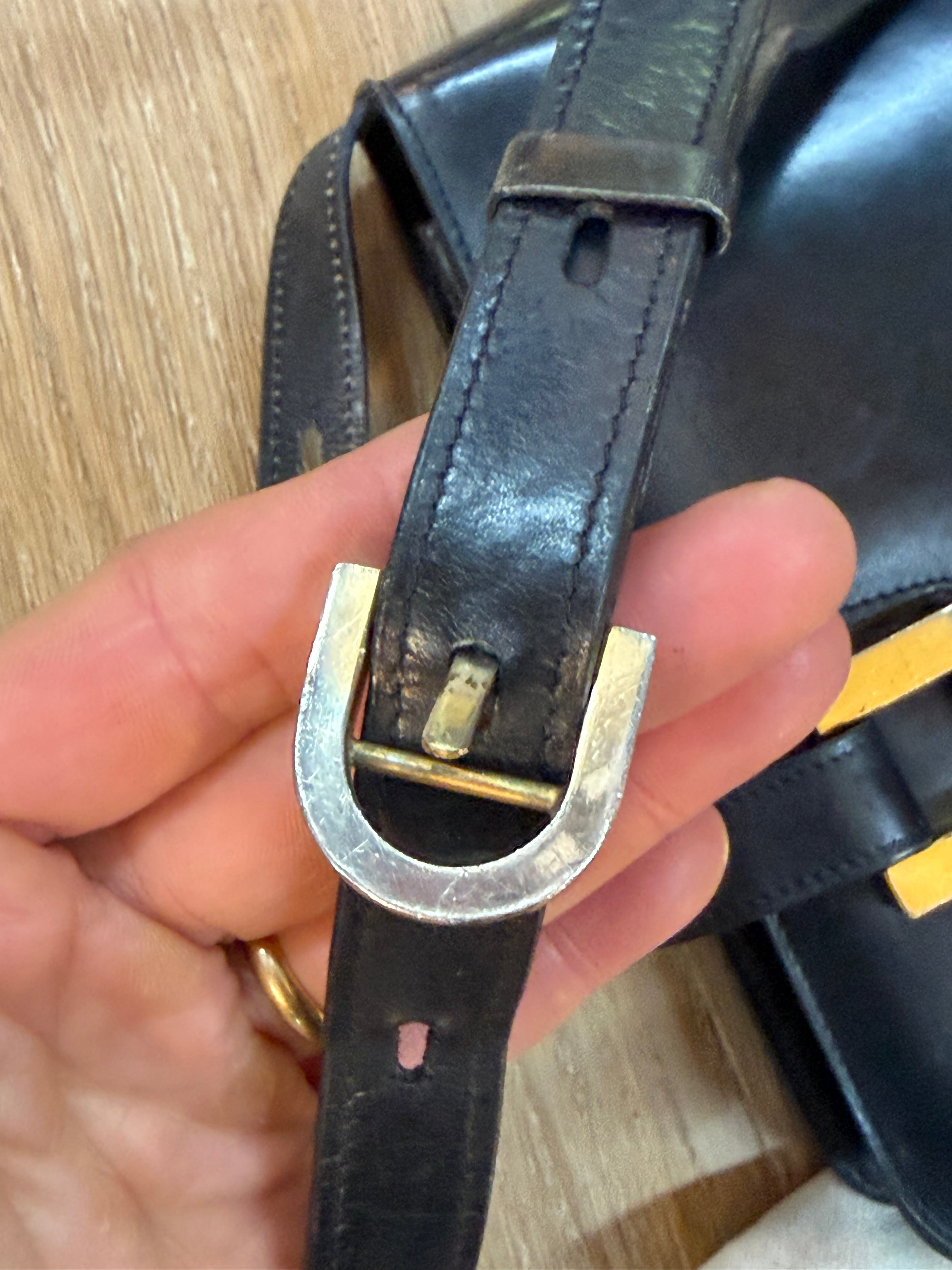 Delvaux “Xylophone” Bag – Black Leather – 24 x 22 cm (Dustbag + Mirror)