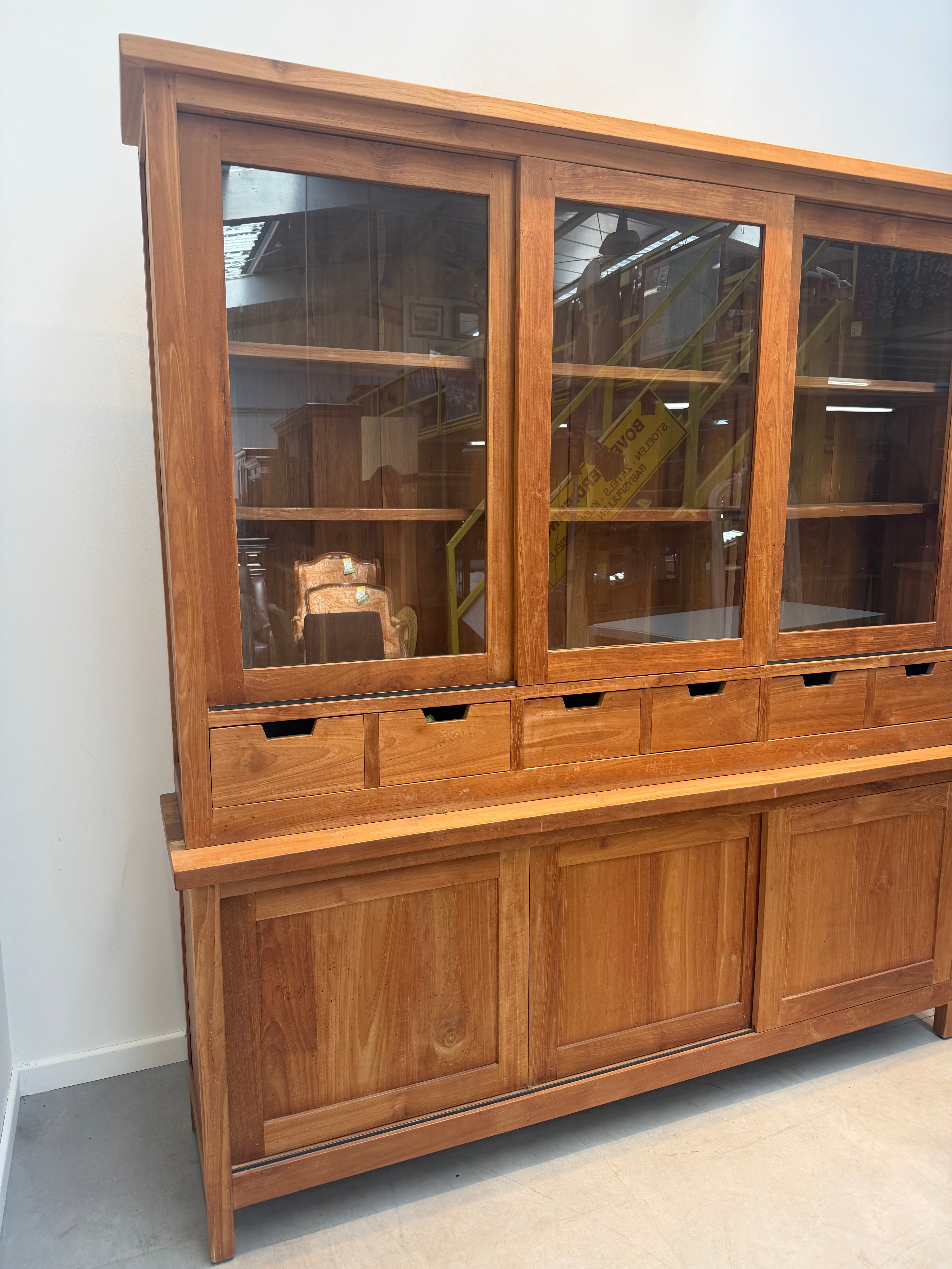 Teak Display Cabinet 200 cm