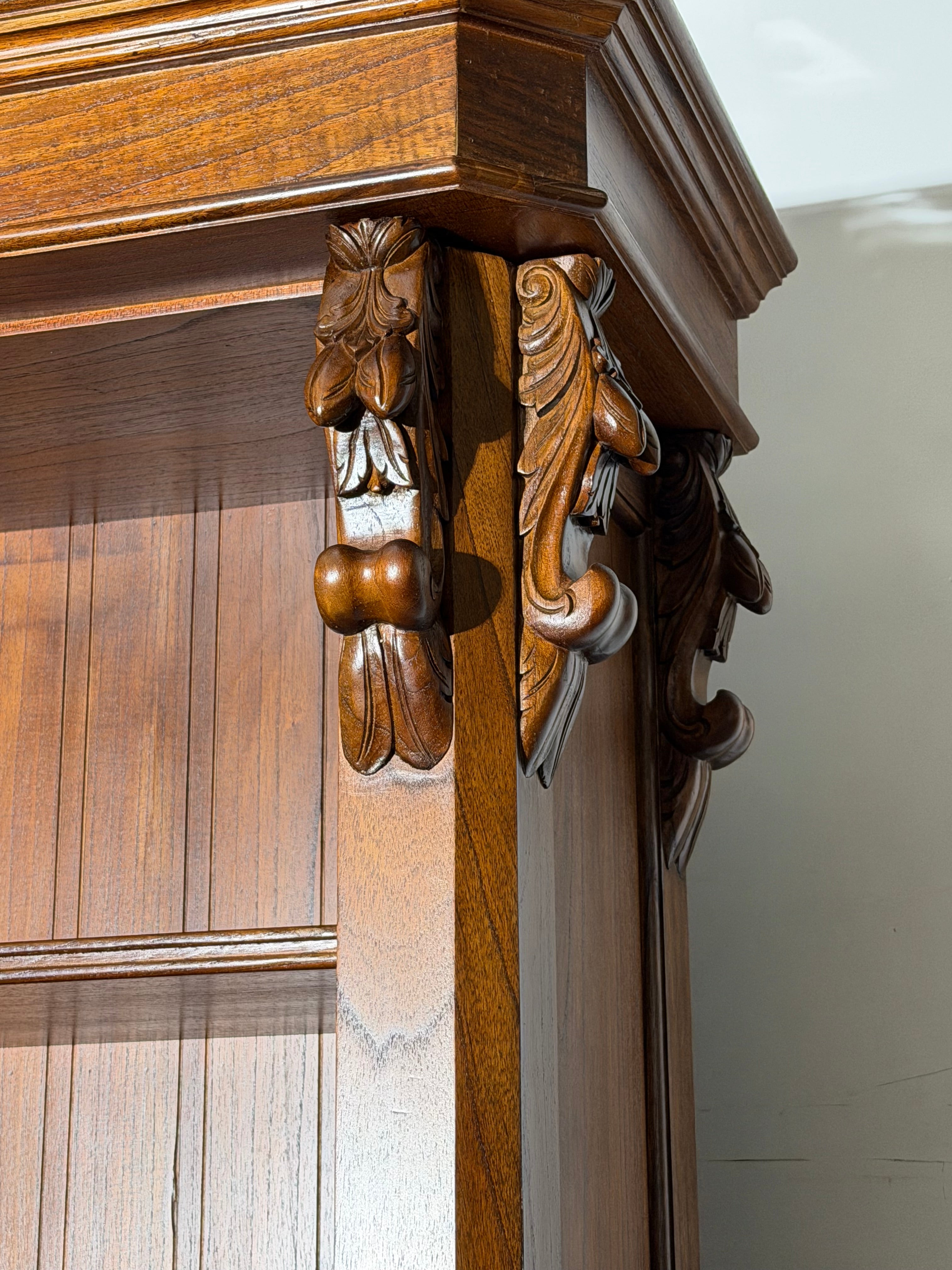 Large Bookcase Cabinet in Solid Elm Wood
