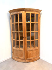 Teak Curved Display Cabinet