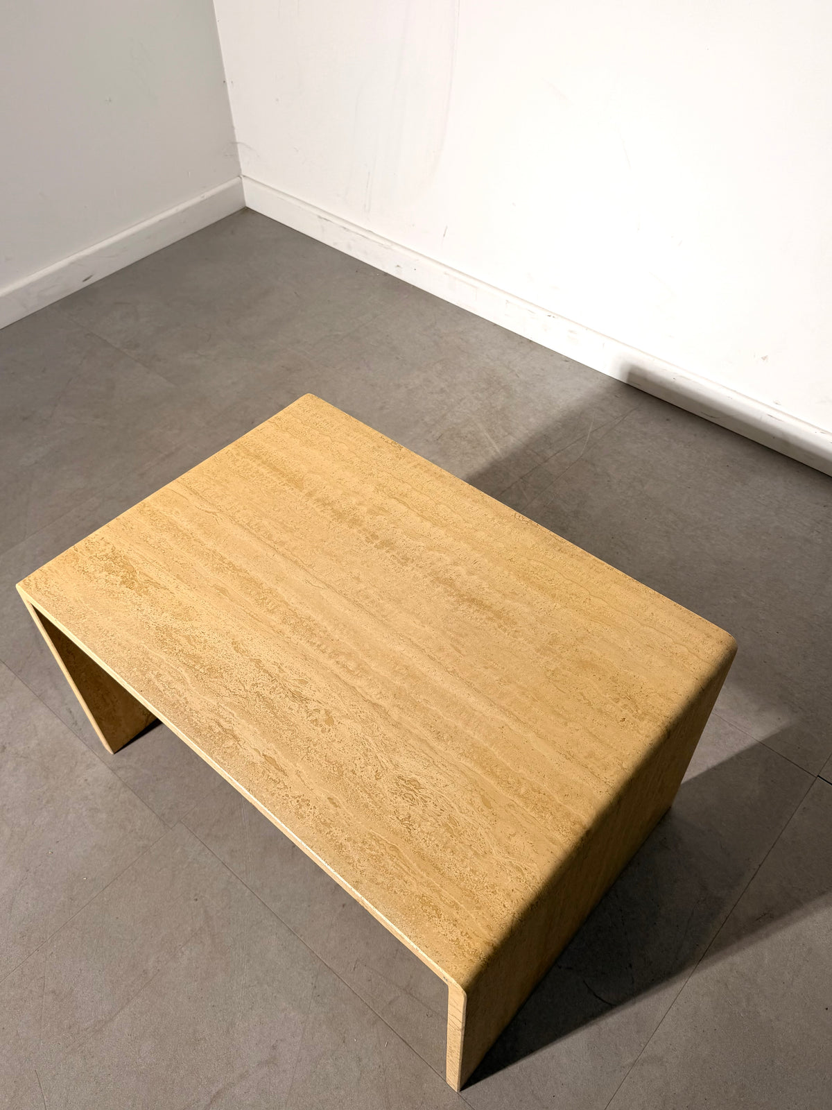 Vintage Travertine Side Table – Minimalist Design
