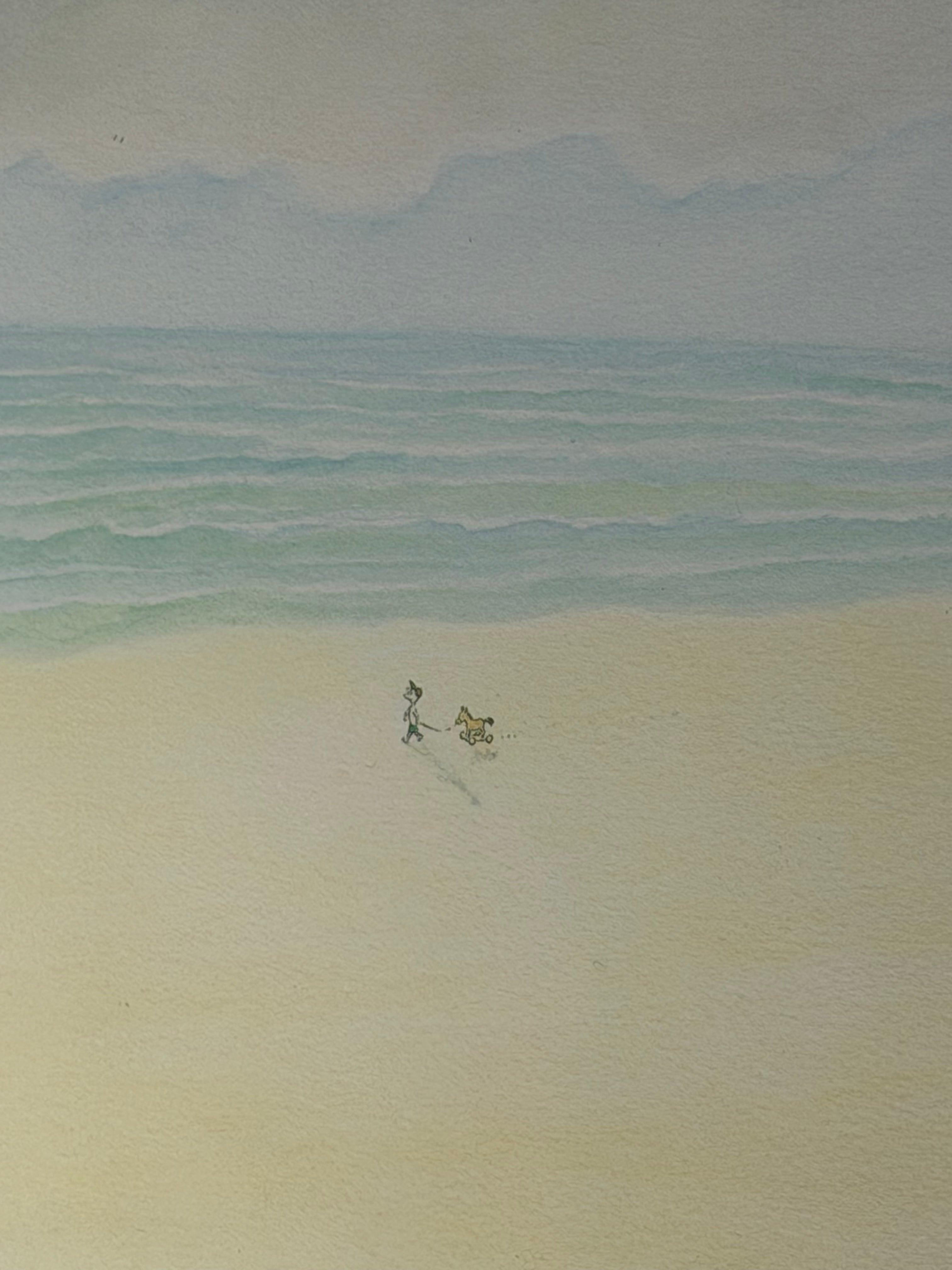 Jean Jacques Sempé - Boy on the beach