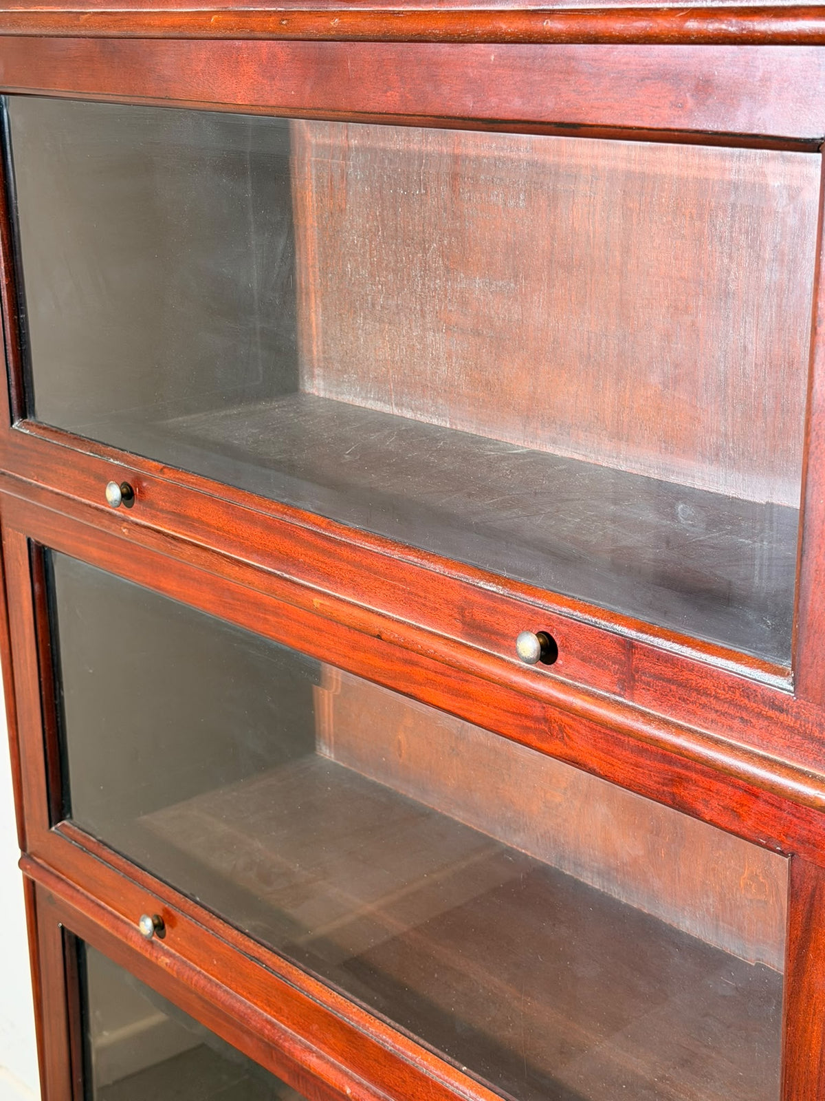 English Glazed Bookcase Cabinet — 232 × 85 × 32 cm