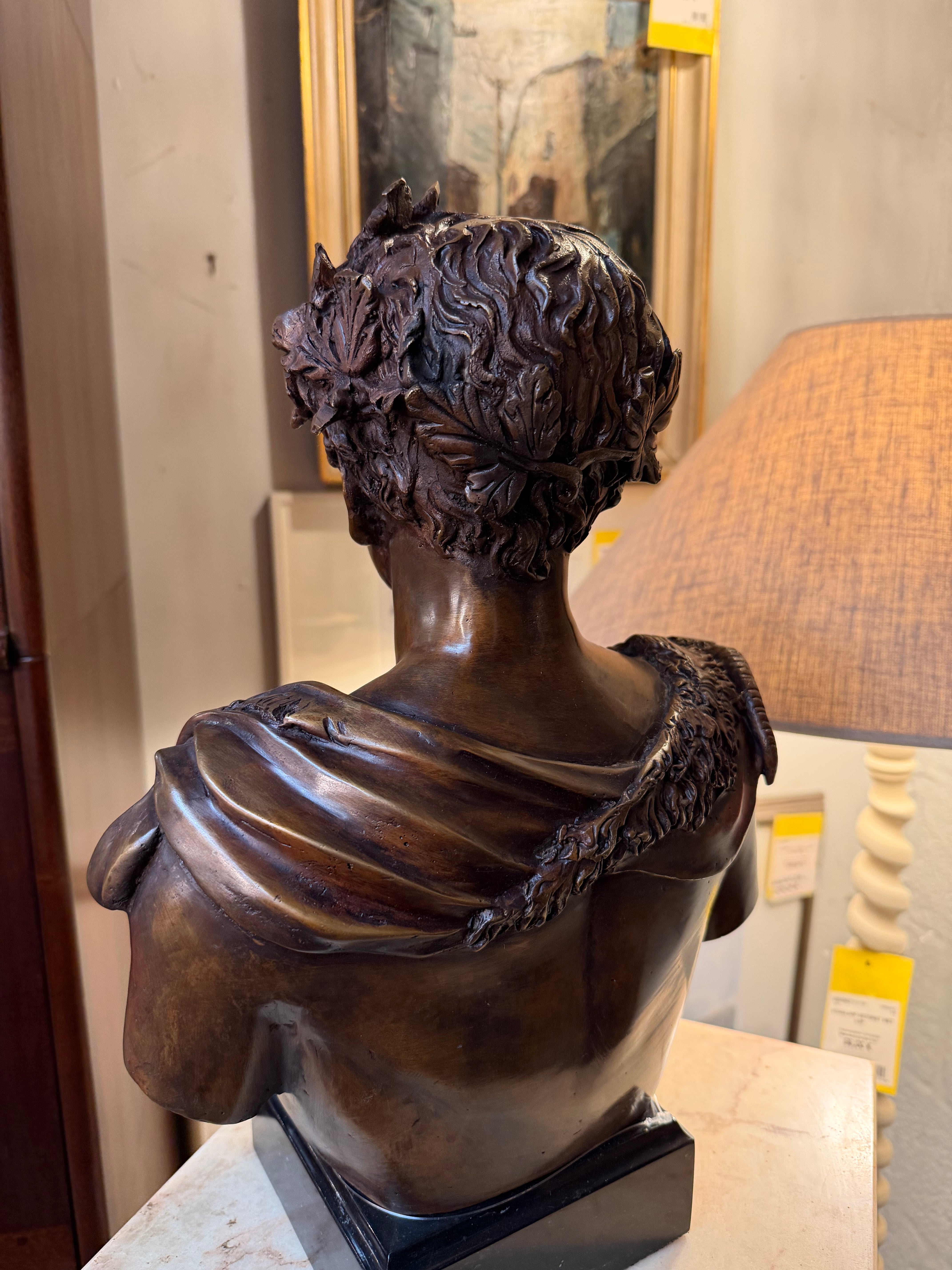 Bronze Bust of Caesar – Classical Roman Style Sculpture – 40 × 30 cm