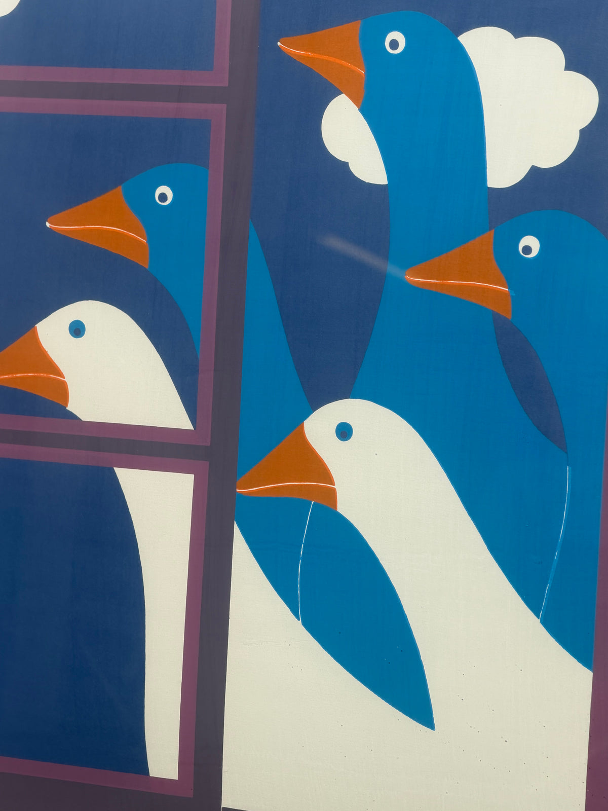 Signed Colour Lithograph with Geese – 63 × 80 cm