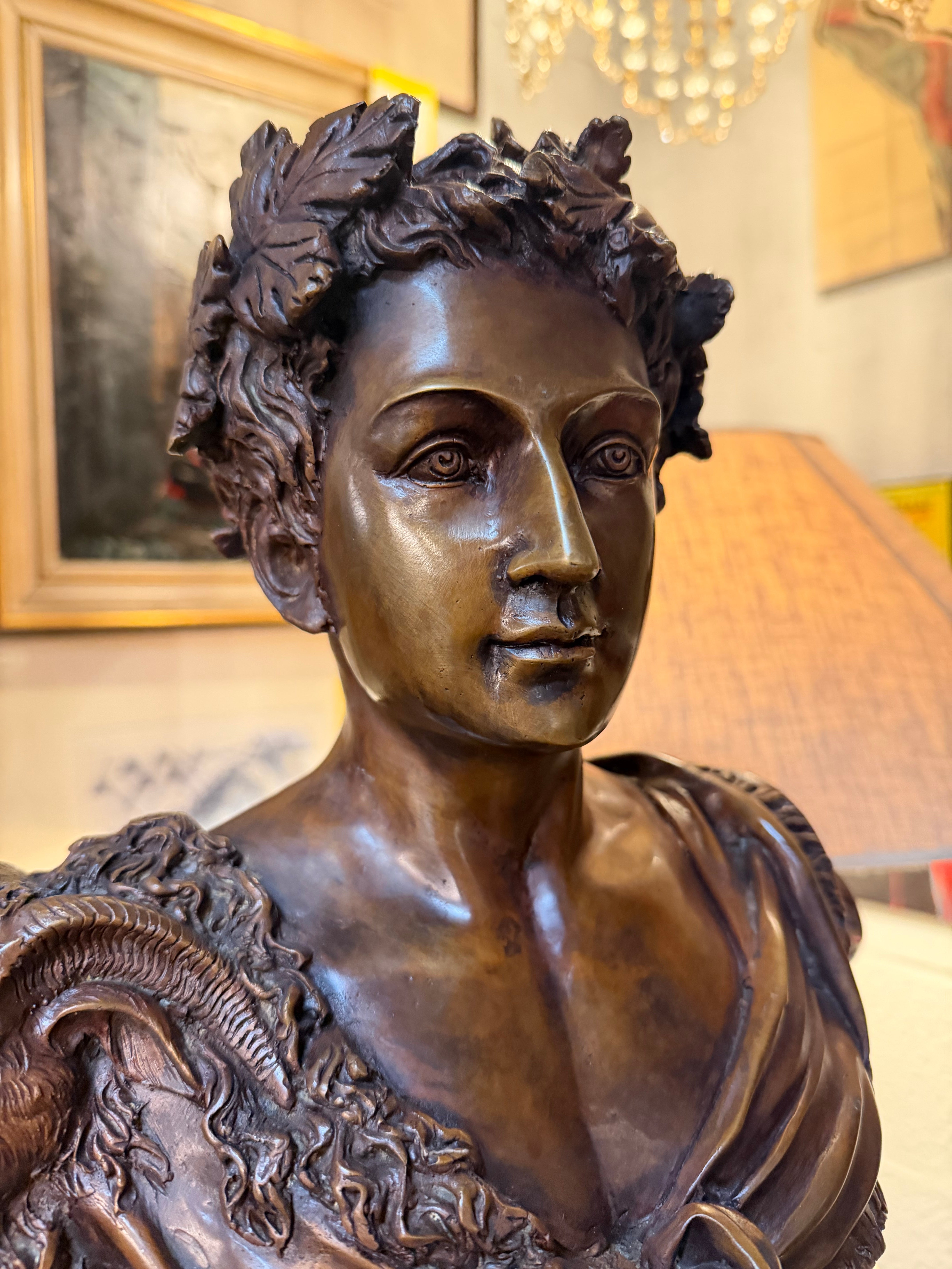 Bronze Bust of Caesar – Classical Roman Style Sculpture – 40 × 30 cm