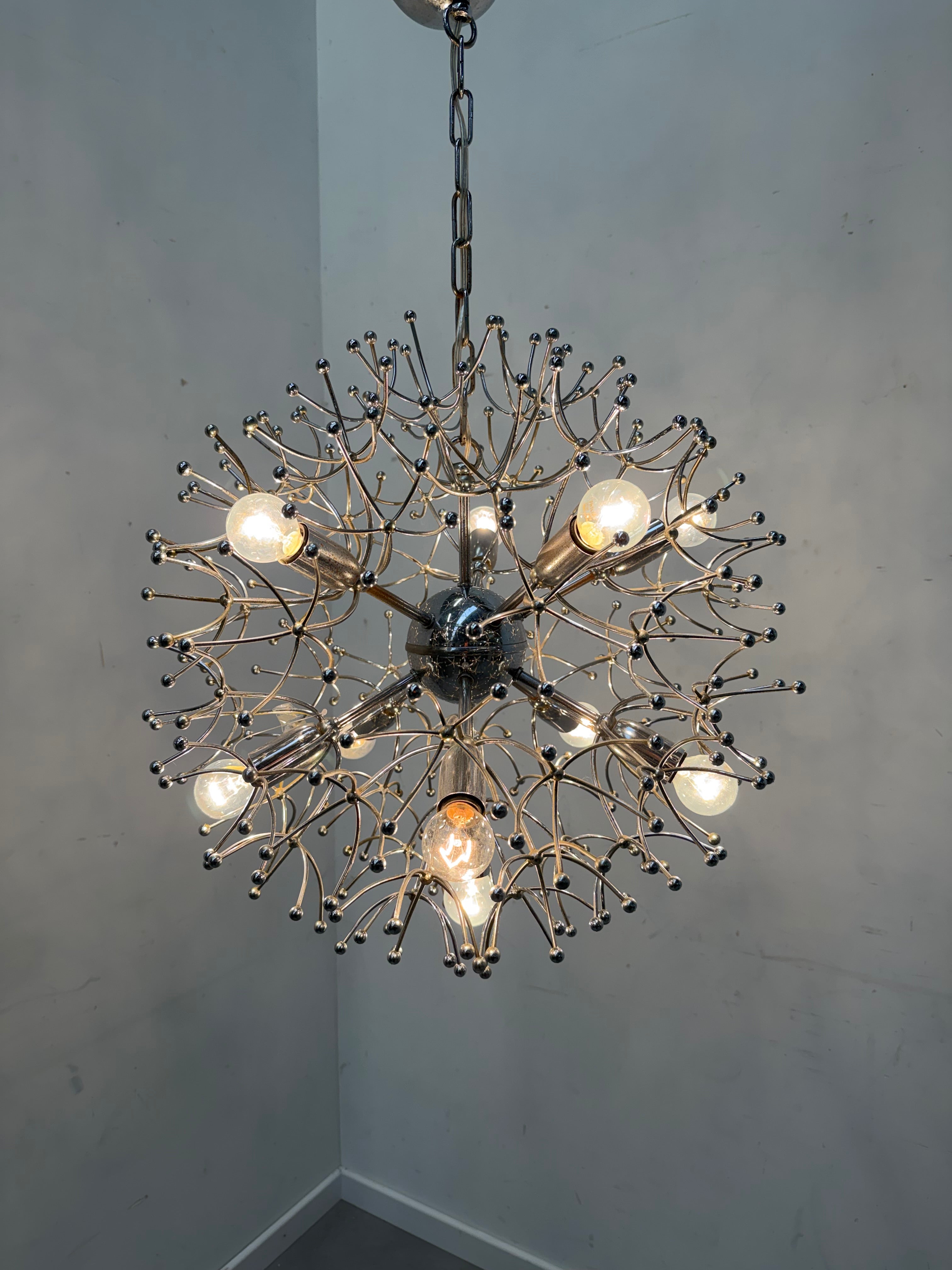 Plafonnier Sputnik vintage – Design étoile chromé