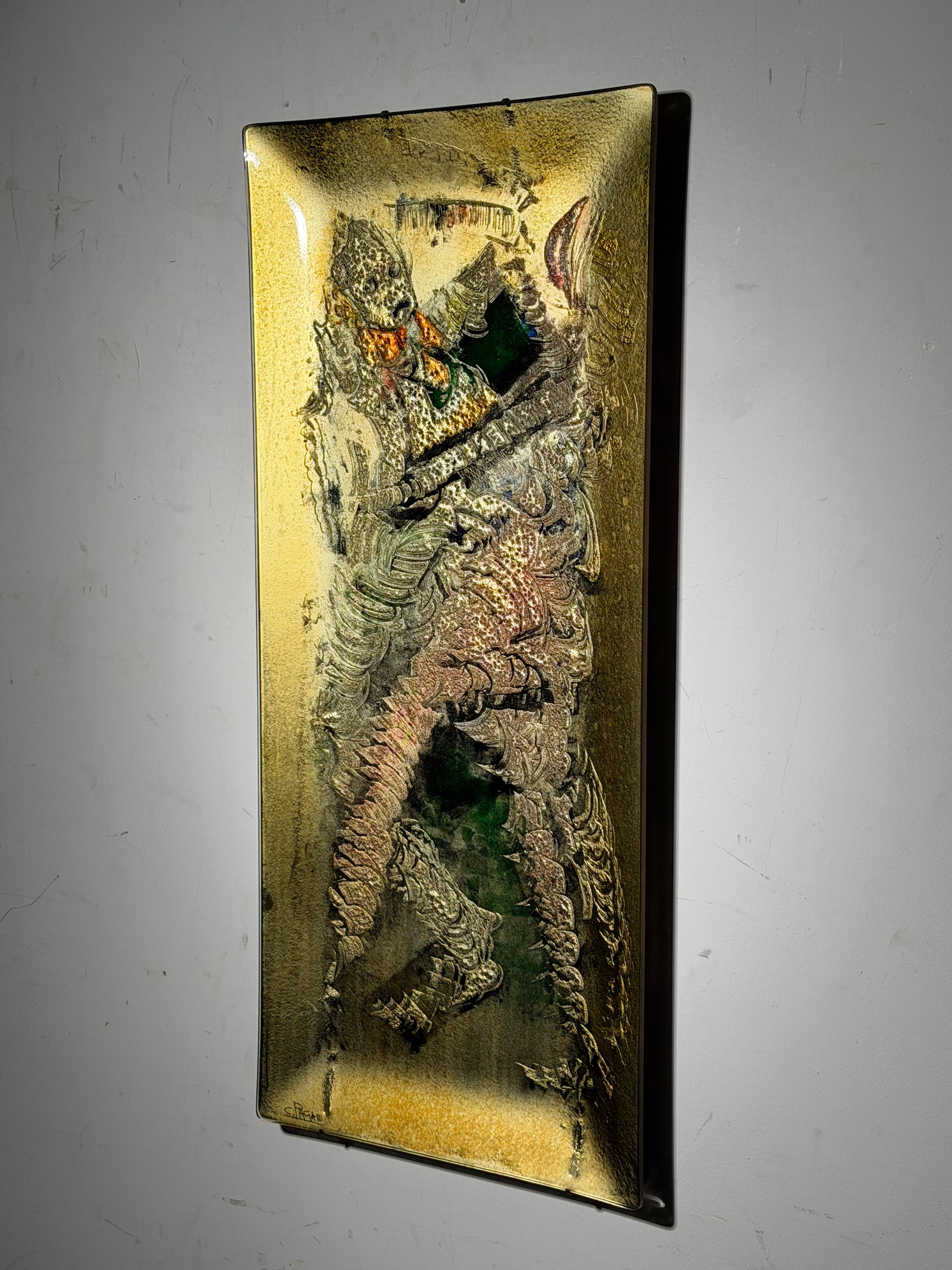 Carlo Pagani – Sculptural Glass Wall Panel, Italy, 67 × 30 cm