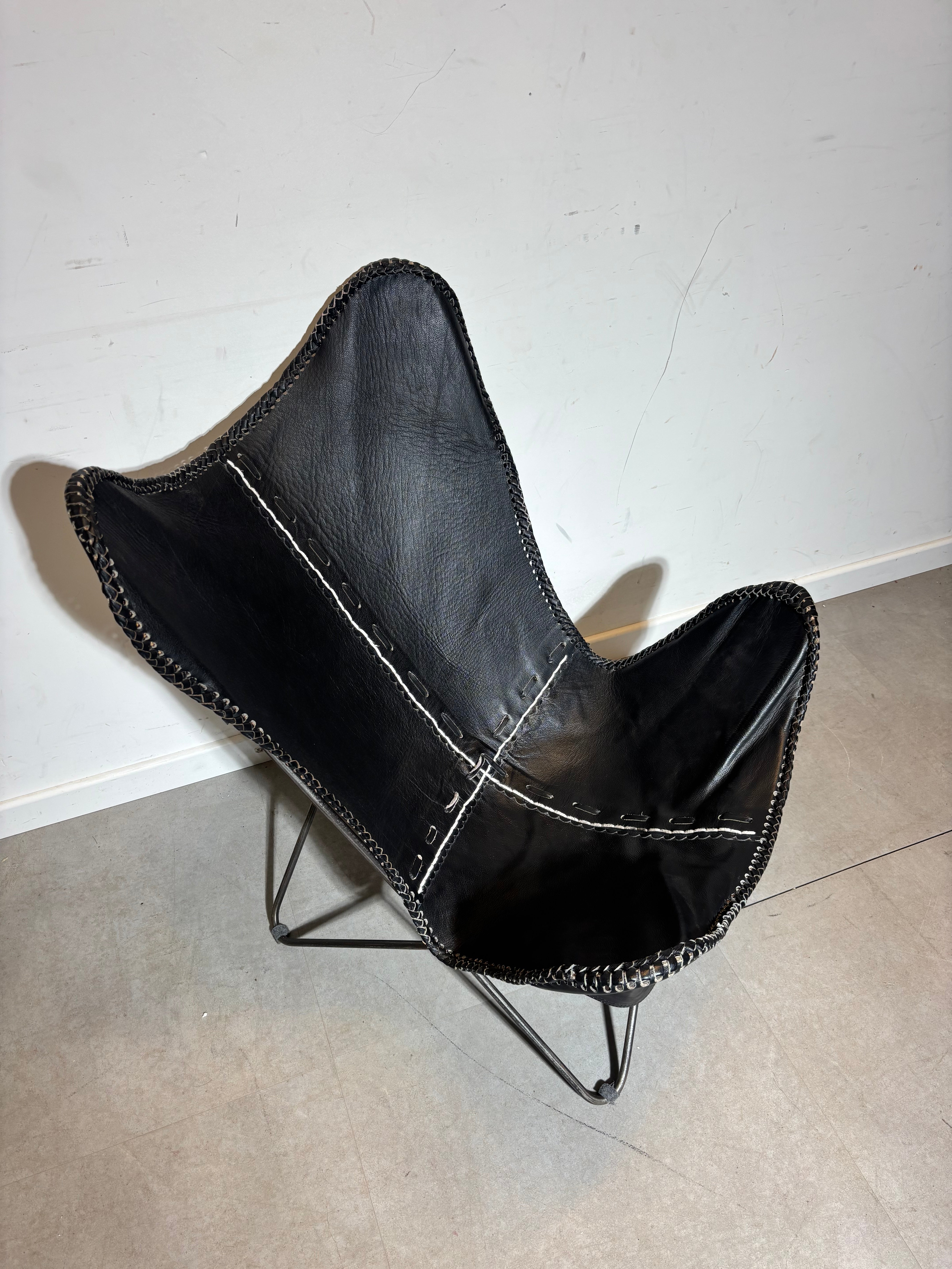 Black Leather Butterfly Chair