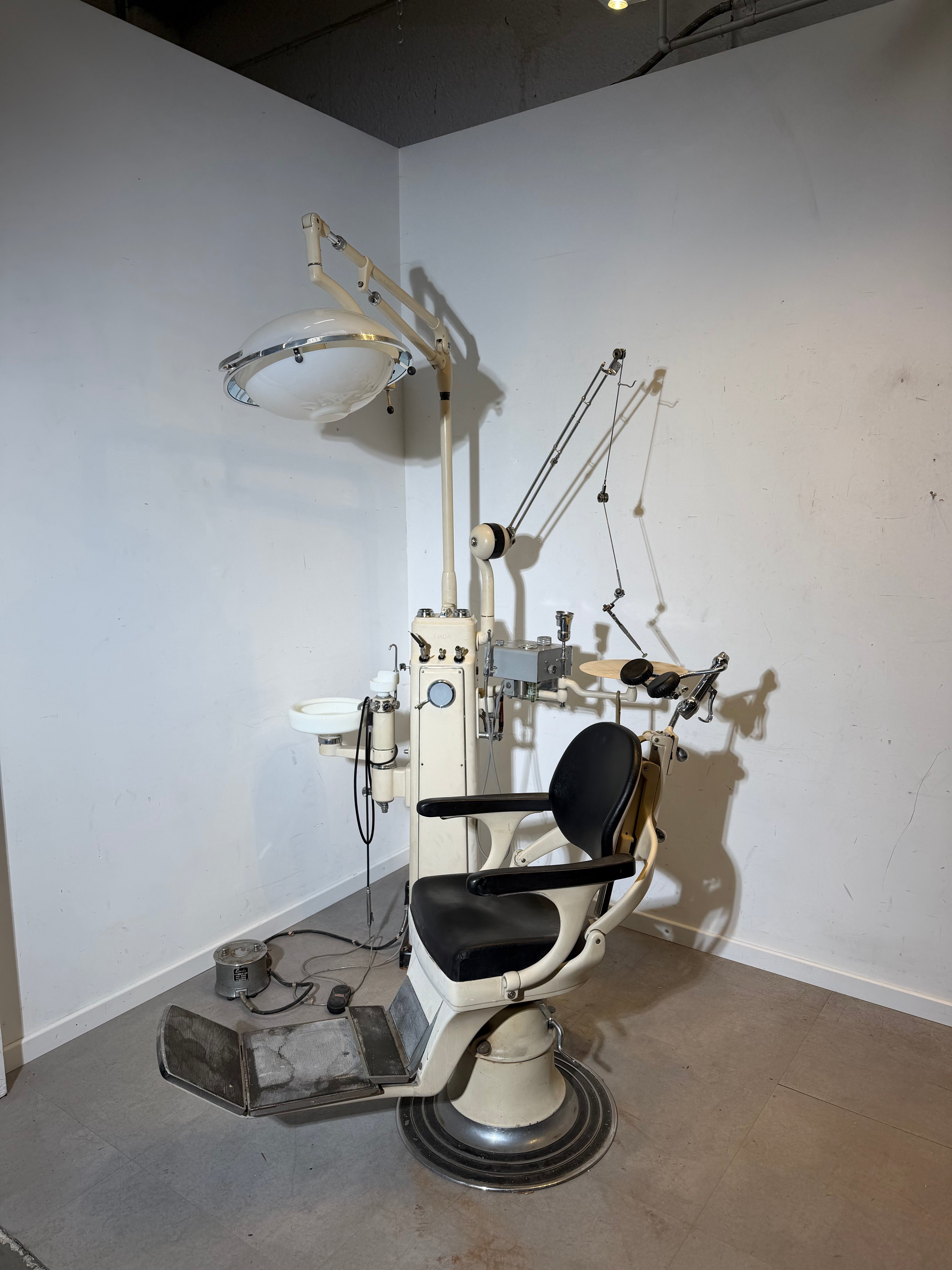 Antique 1930’s Dental Chair by EMDA with Full Instrument Set