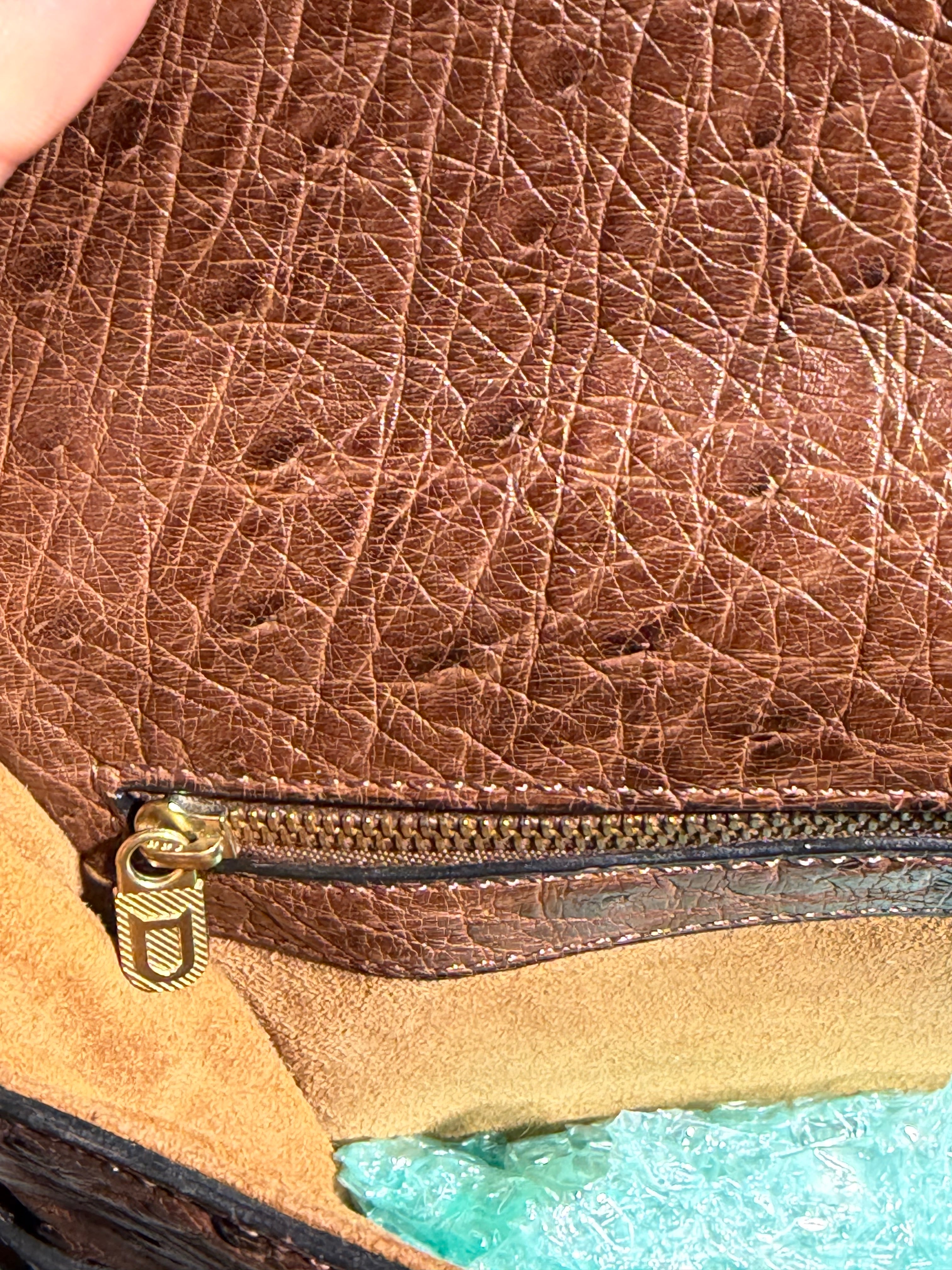 Delvaux Crossbody Tas – Echt Struisvogelleer (Autruche)