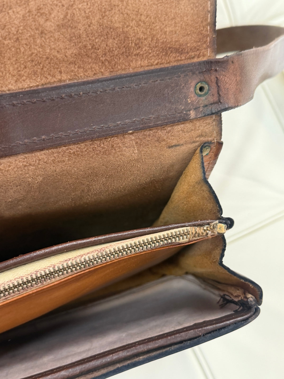 Delvaux “Chasseresse” Two Tone Crossbody Bag 22 x 24 cm
