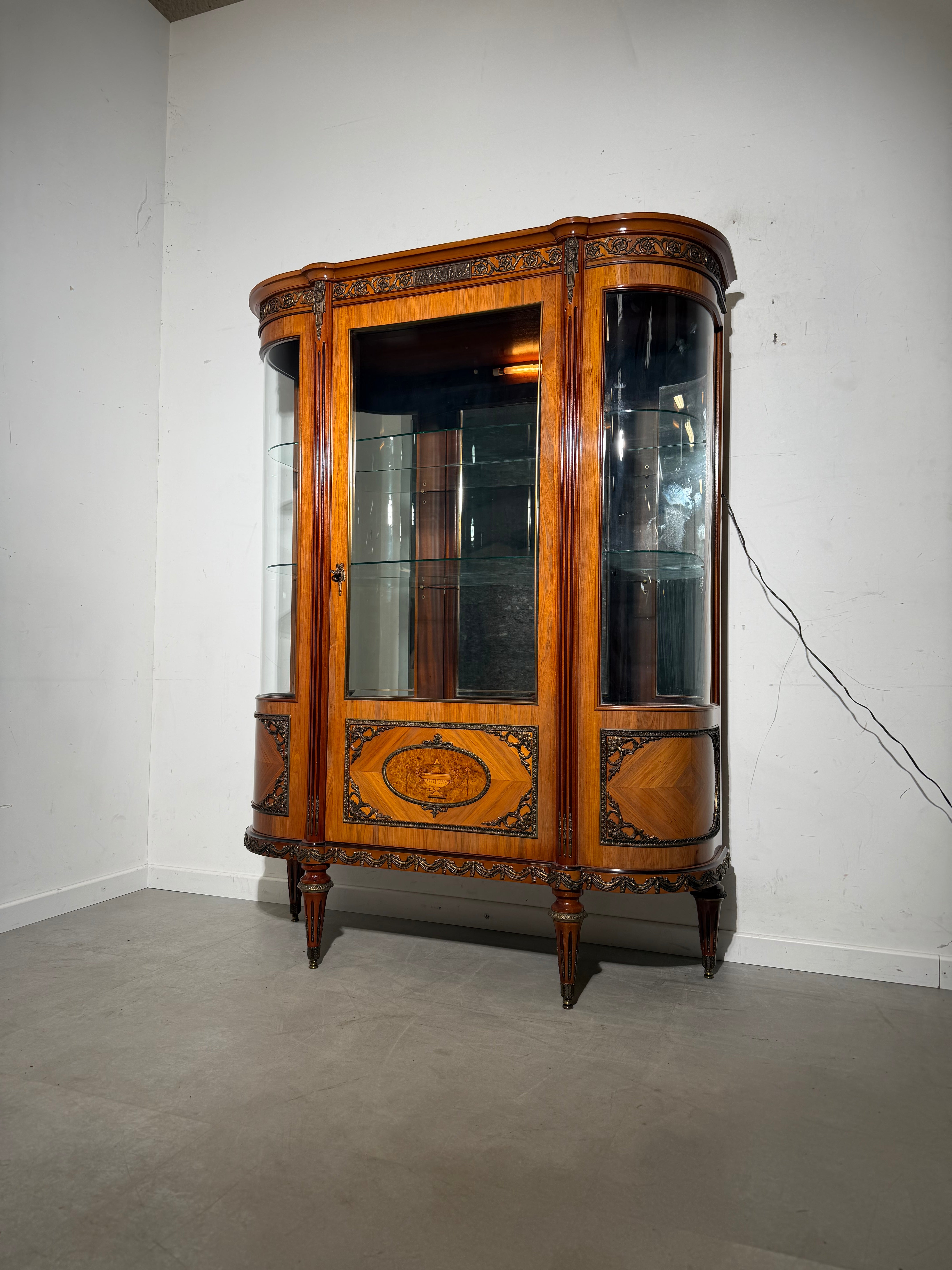Louis XVI Style Bar Cabinet / Vitrine by JP Ehalt – Glass Display Cabinet – 177 cm
