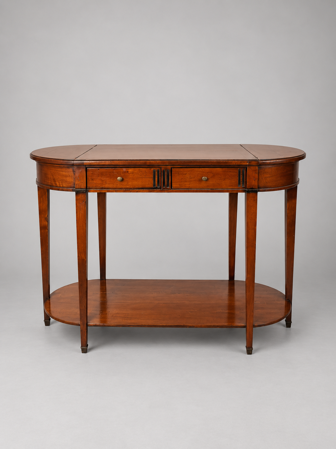 Double-Faced Wooden Console Table with Drawers and Hidden Storage
