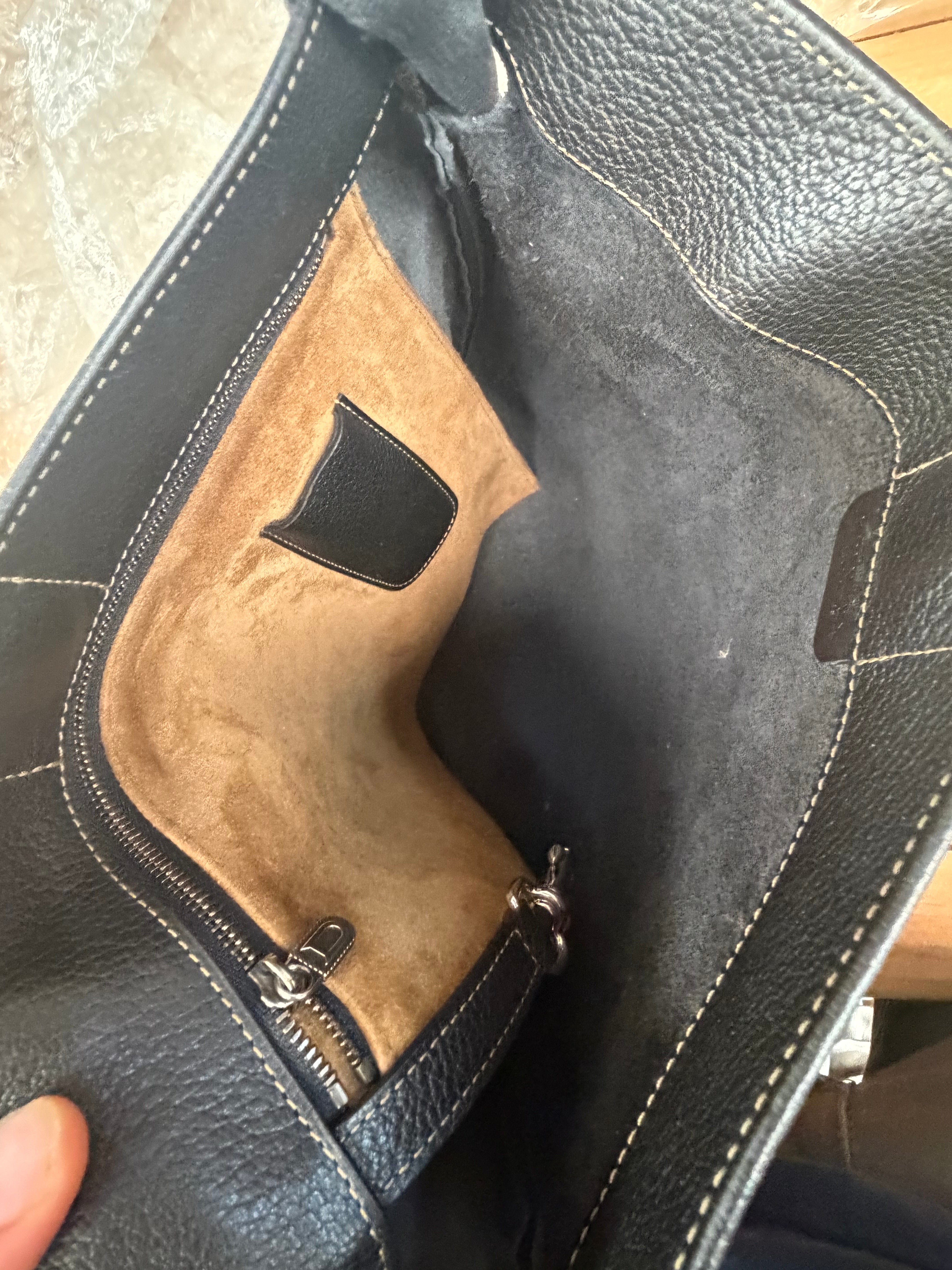 Vintage Delvaux Black Leather Crossbody Bag