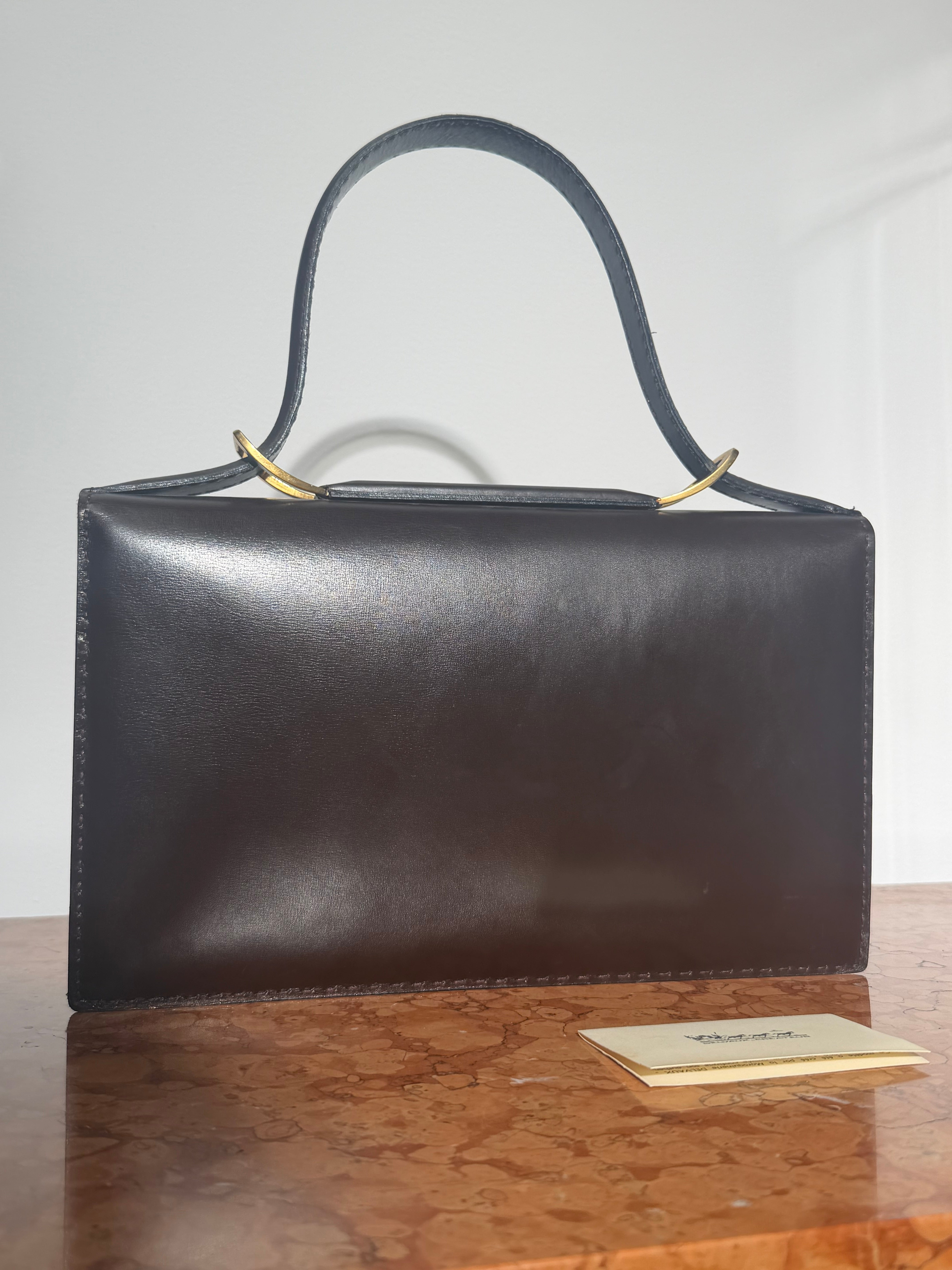 Vintage Delvaux Top Handle Handbag – Brown Leather