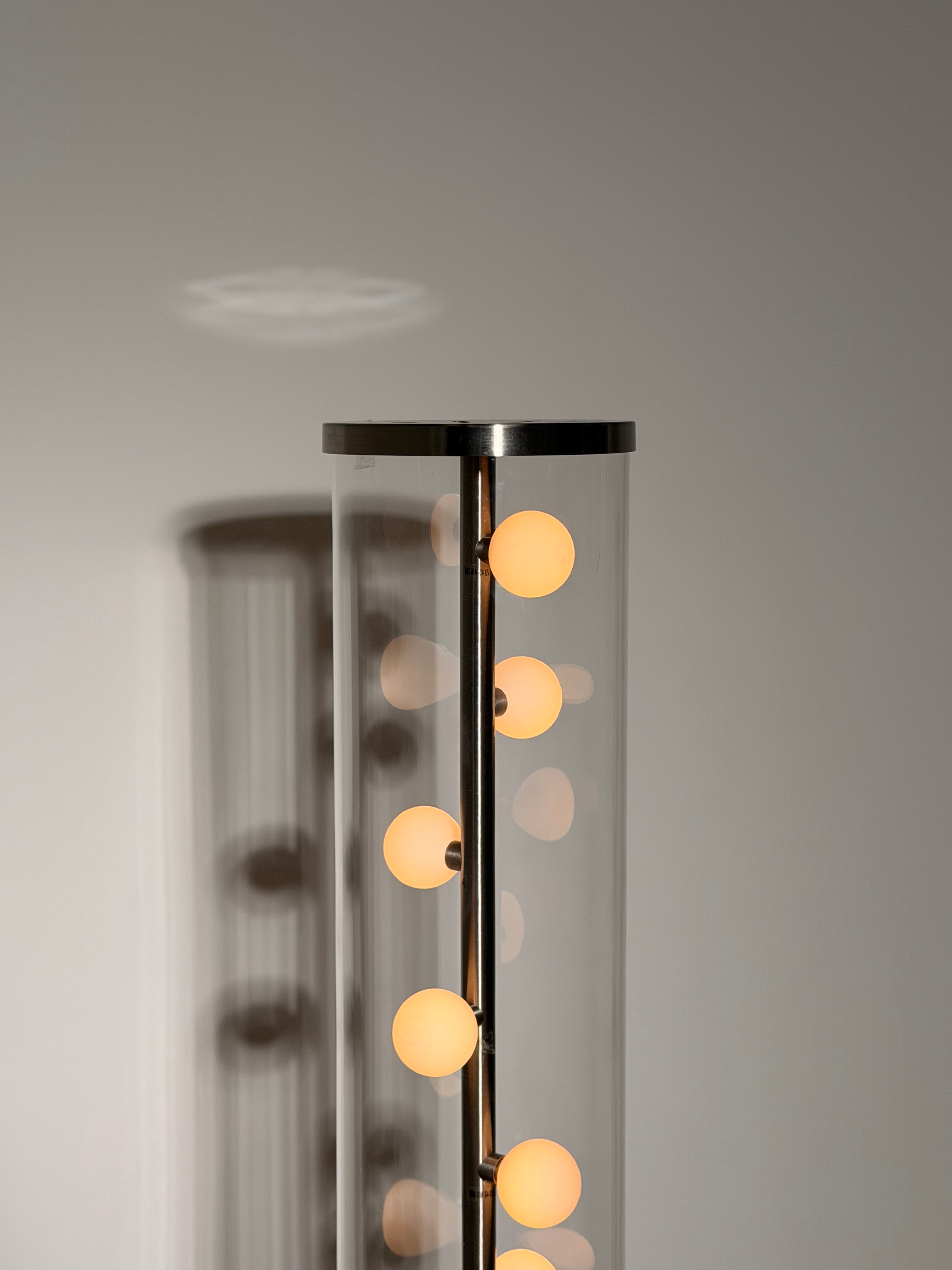Contemporary Glass Column Floor Lamp