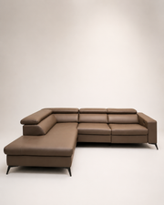 Gova Modular Leather Corner Sofa with Recliner Function