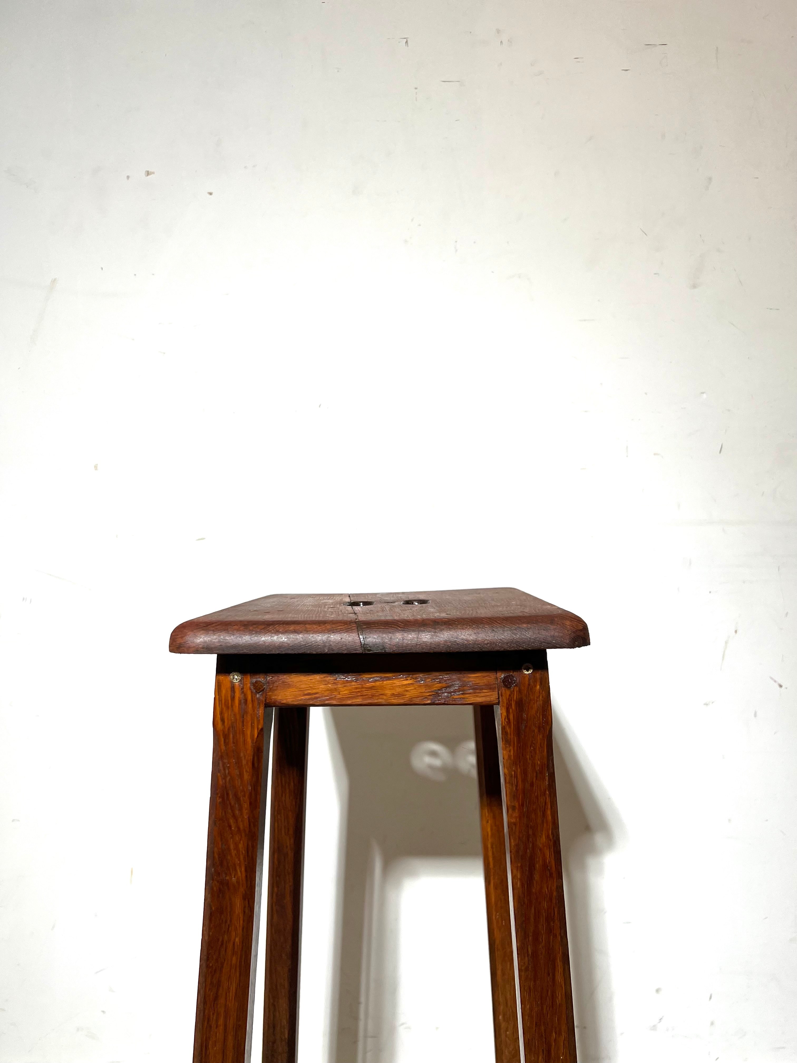 Vintage Wooden Bar Stool – Rustic Solid Wood