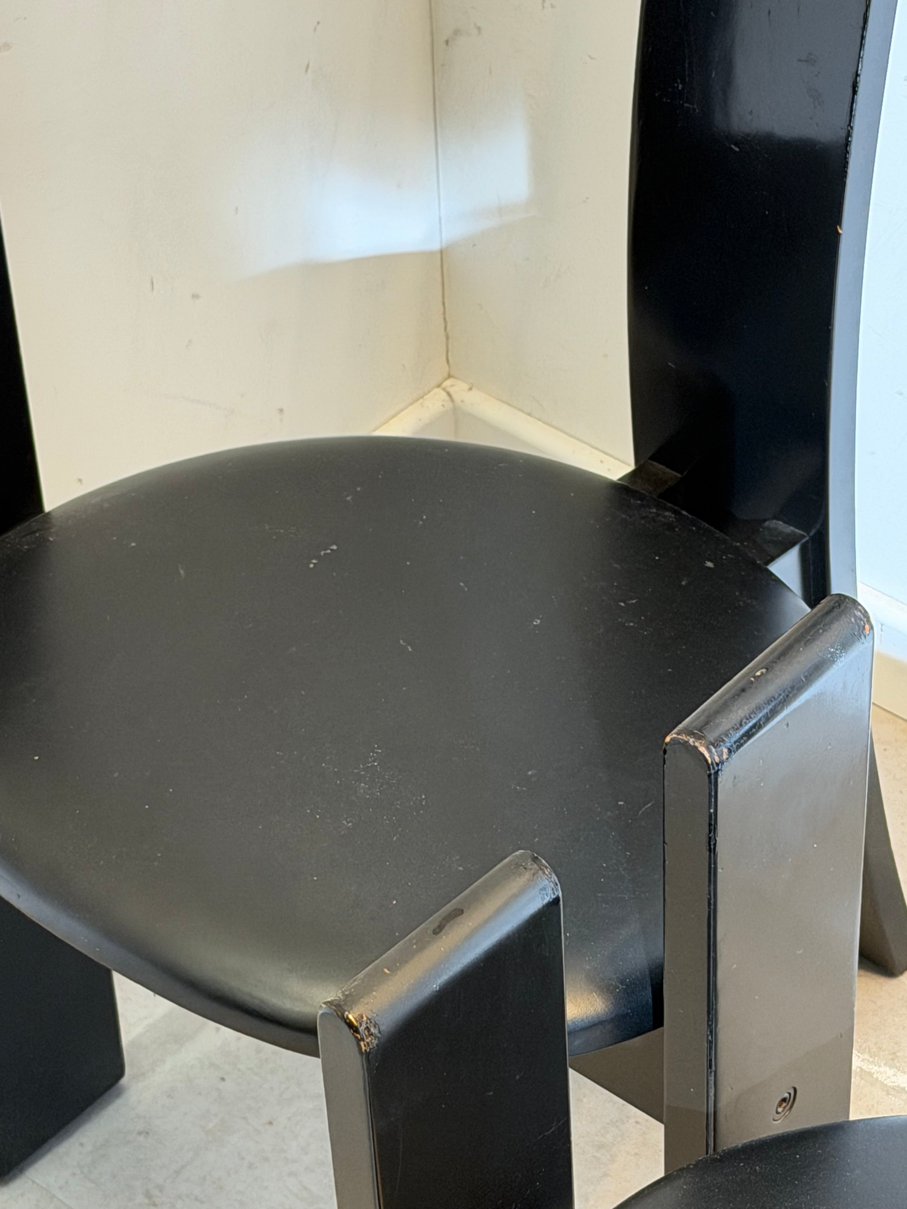 Chaises de design italien à dossier haut – Lot de six (non marquées)