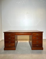 Classic Executive Desk with Leather Inlay Top