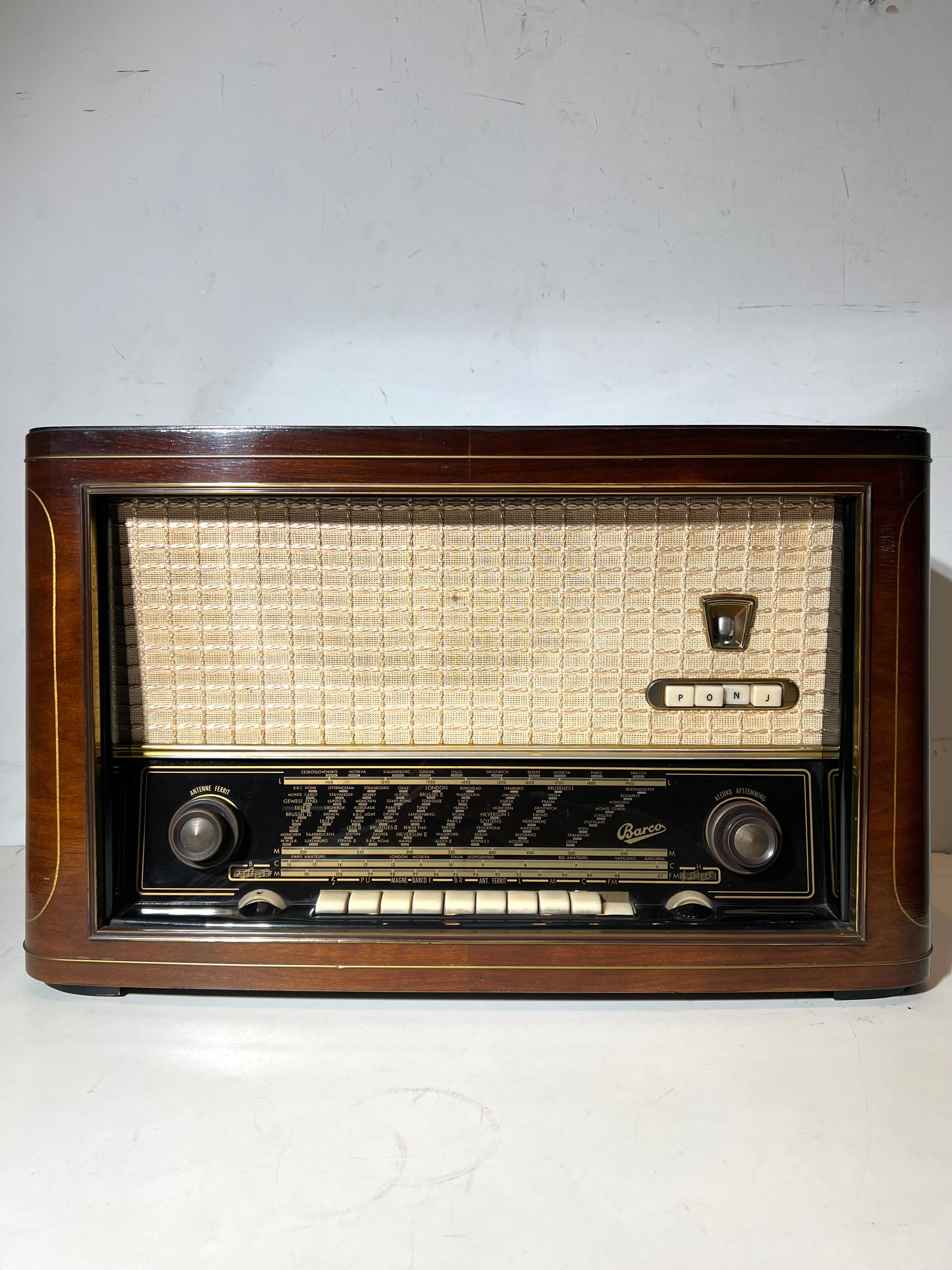 Vintage Barco Tube Radio – Wooden Cabinet – Belgium – 1950s