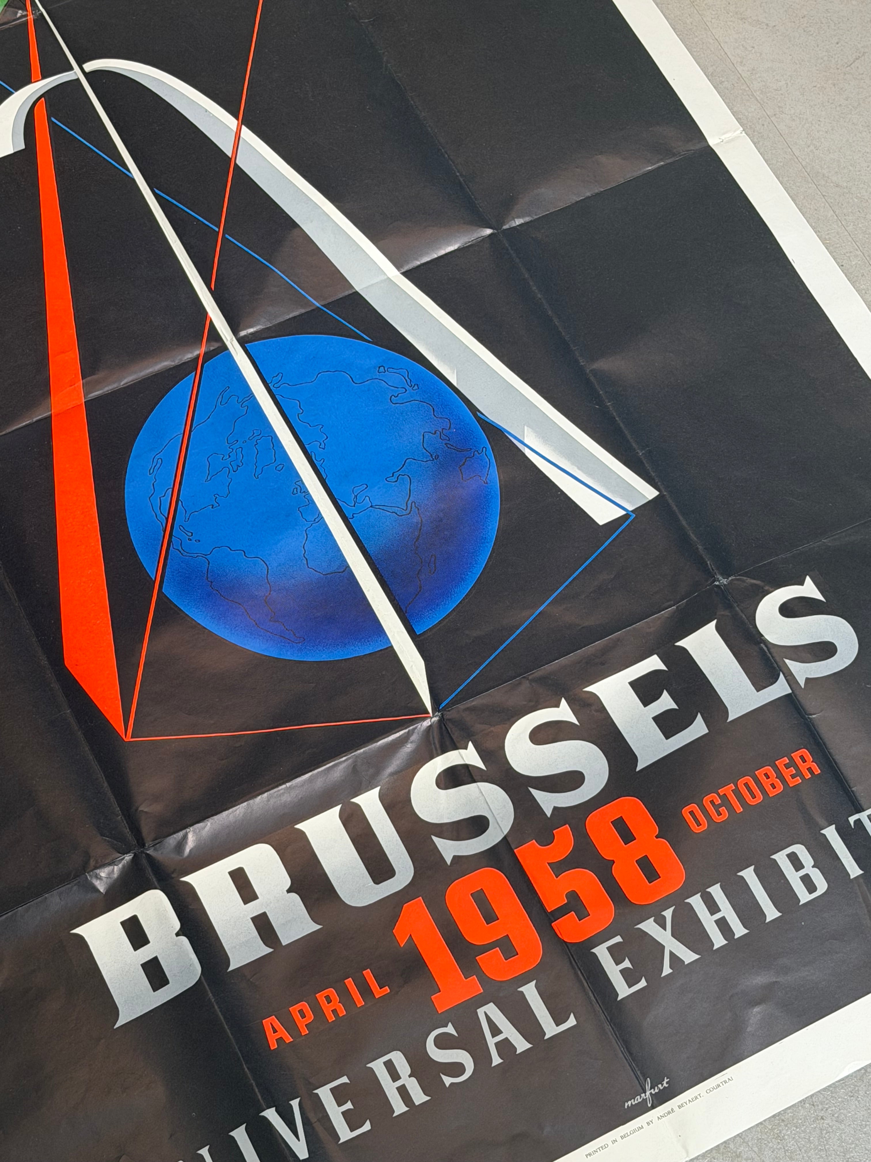 Leo Marfurt – Brussels Universal Exhibition 1958 (Expo 58) Poster – 120 x 78 cm