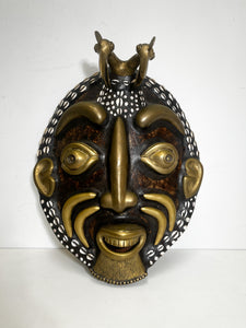 African Bamoun Mask Bronze Turtle Shell