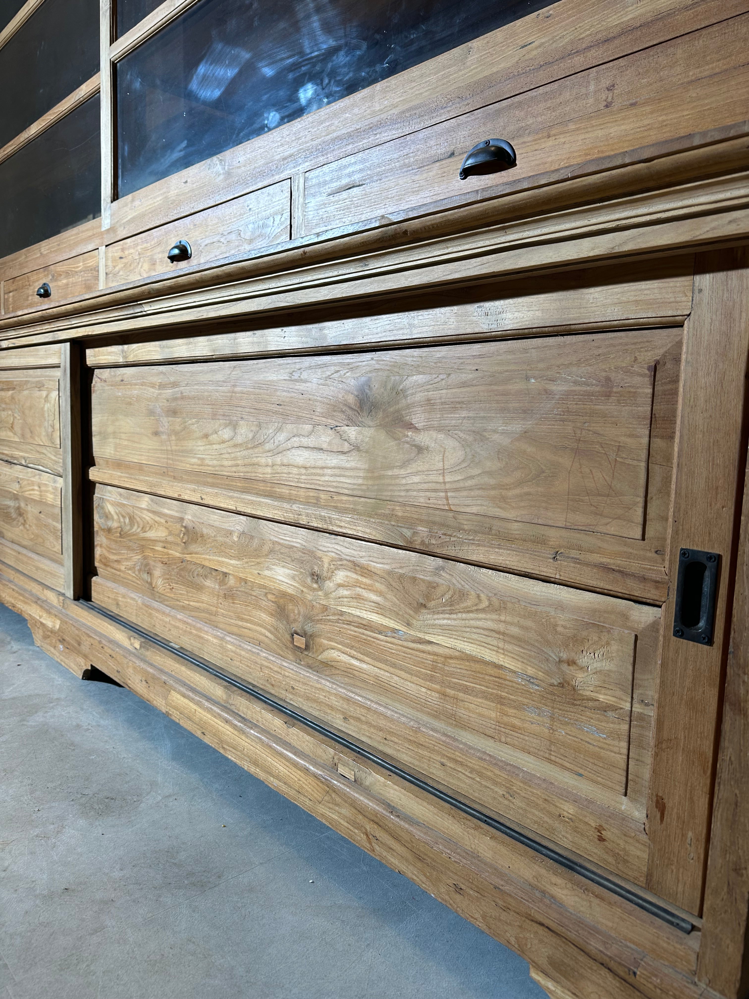 Modern Large-Scale Teak Display Cabinet