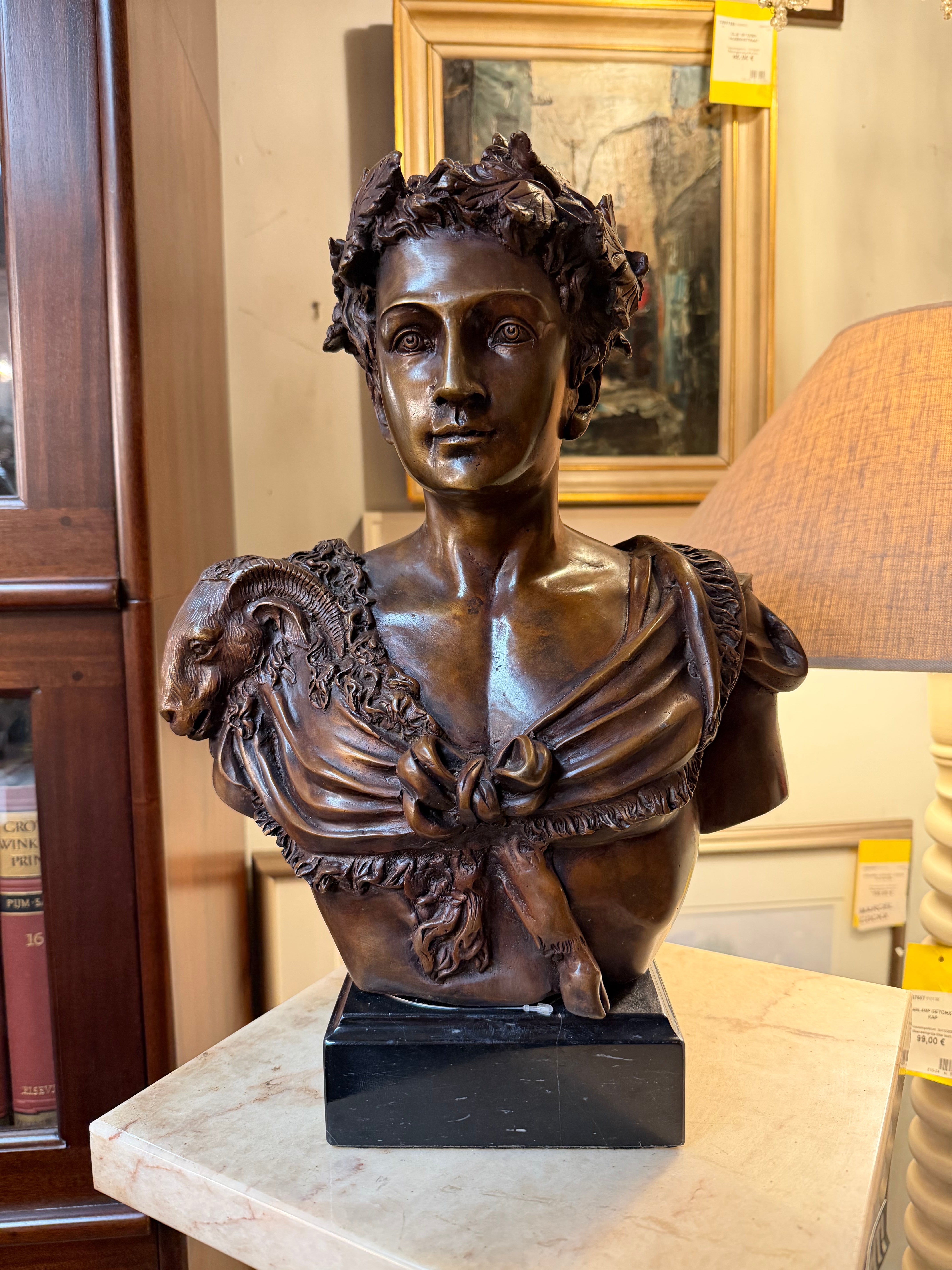 Bronze Bust of Caesar – Classical Roman Style Sculpture – 40 × 30 cm