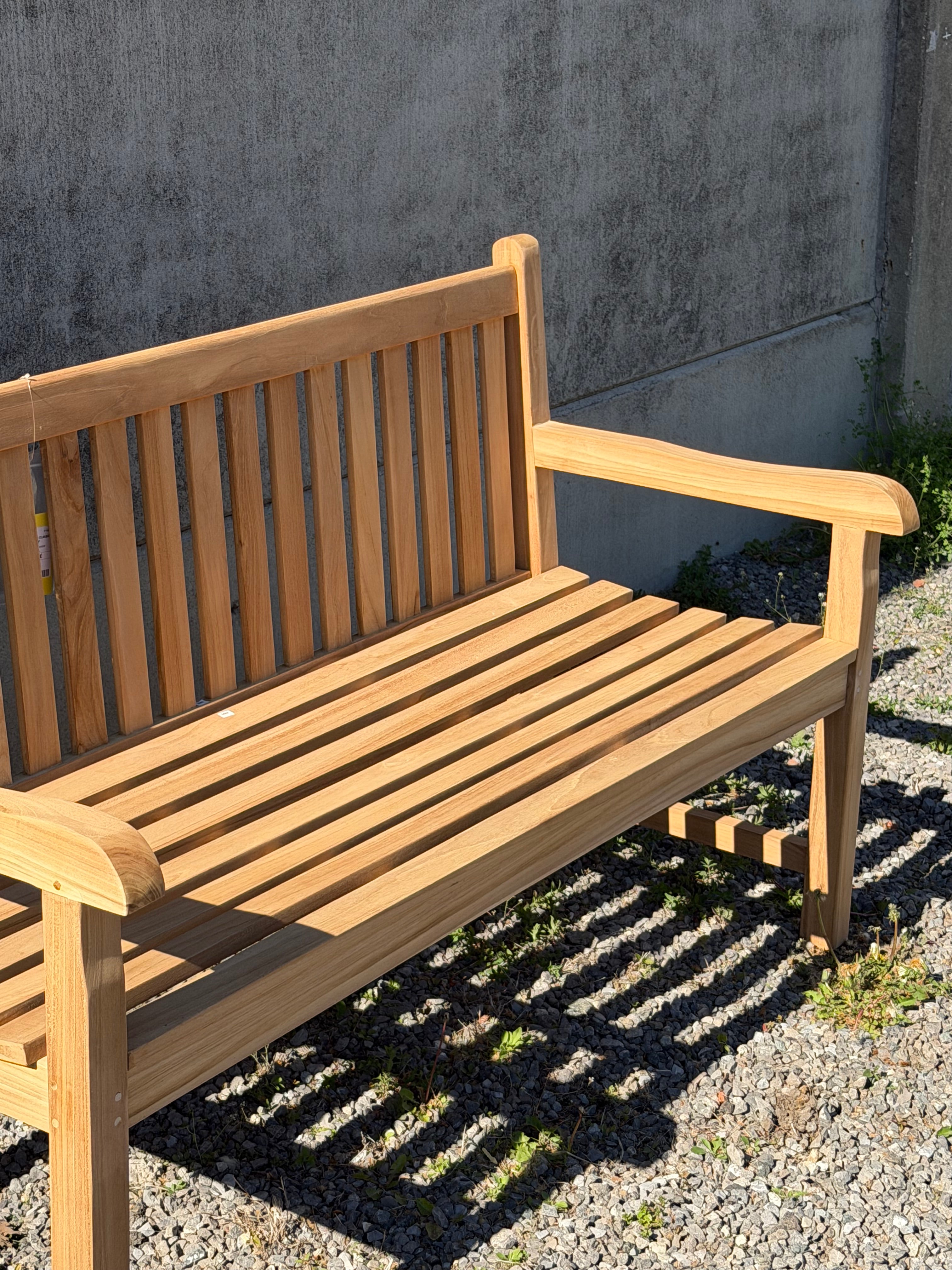 Teak “Classic” Garden Bench – 150 cm – New (Flat Pack)