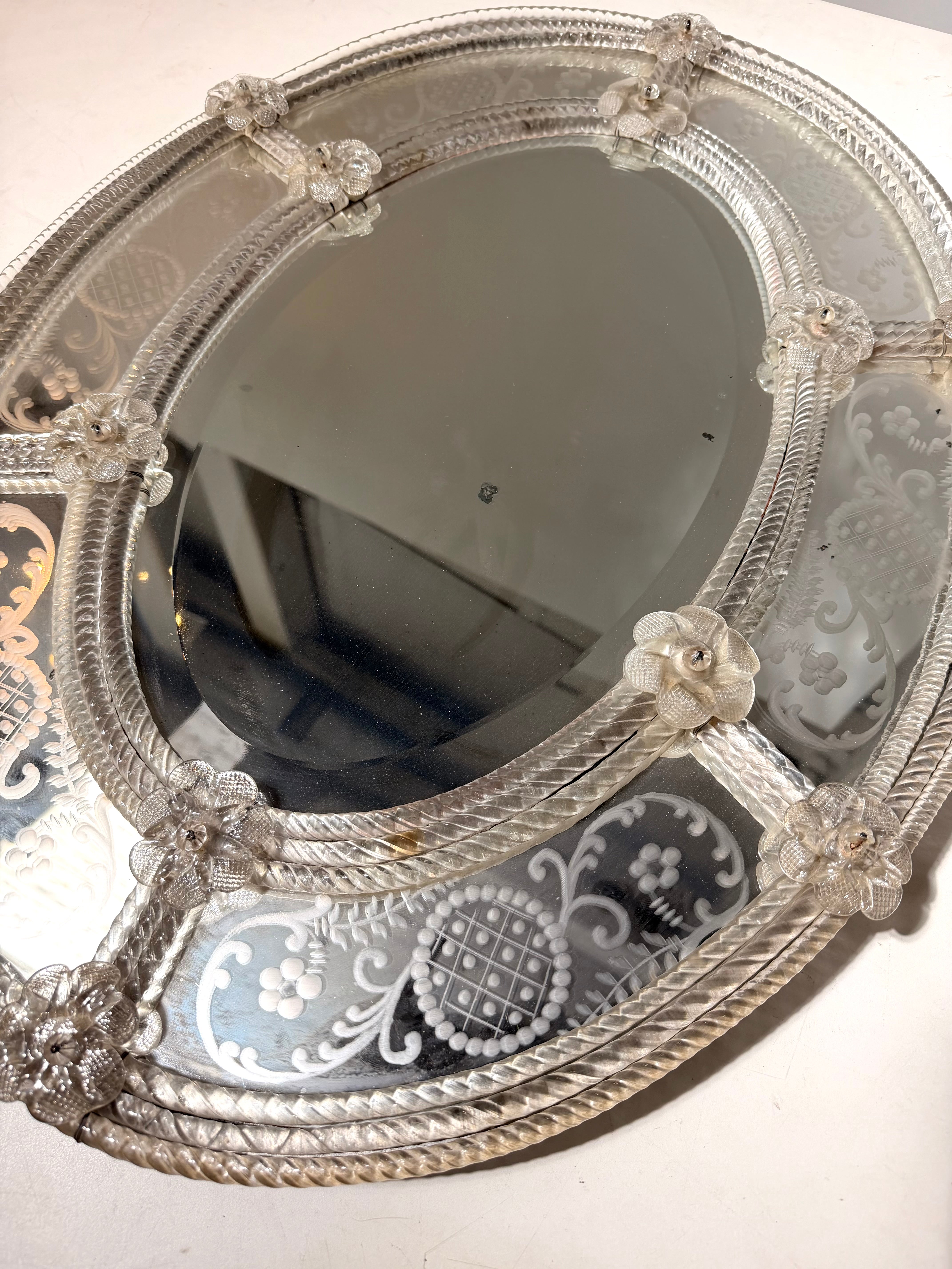 Antique Venetian Glass Mirror