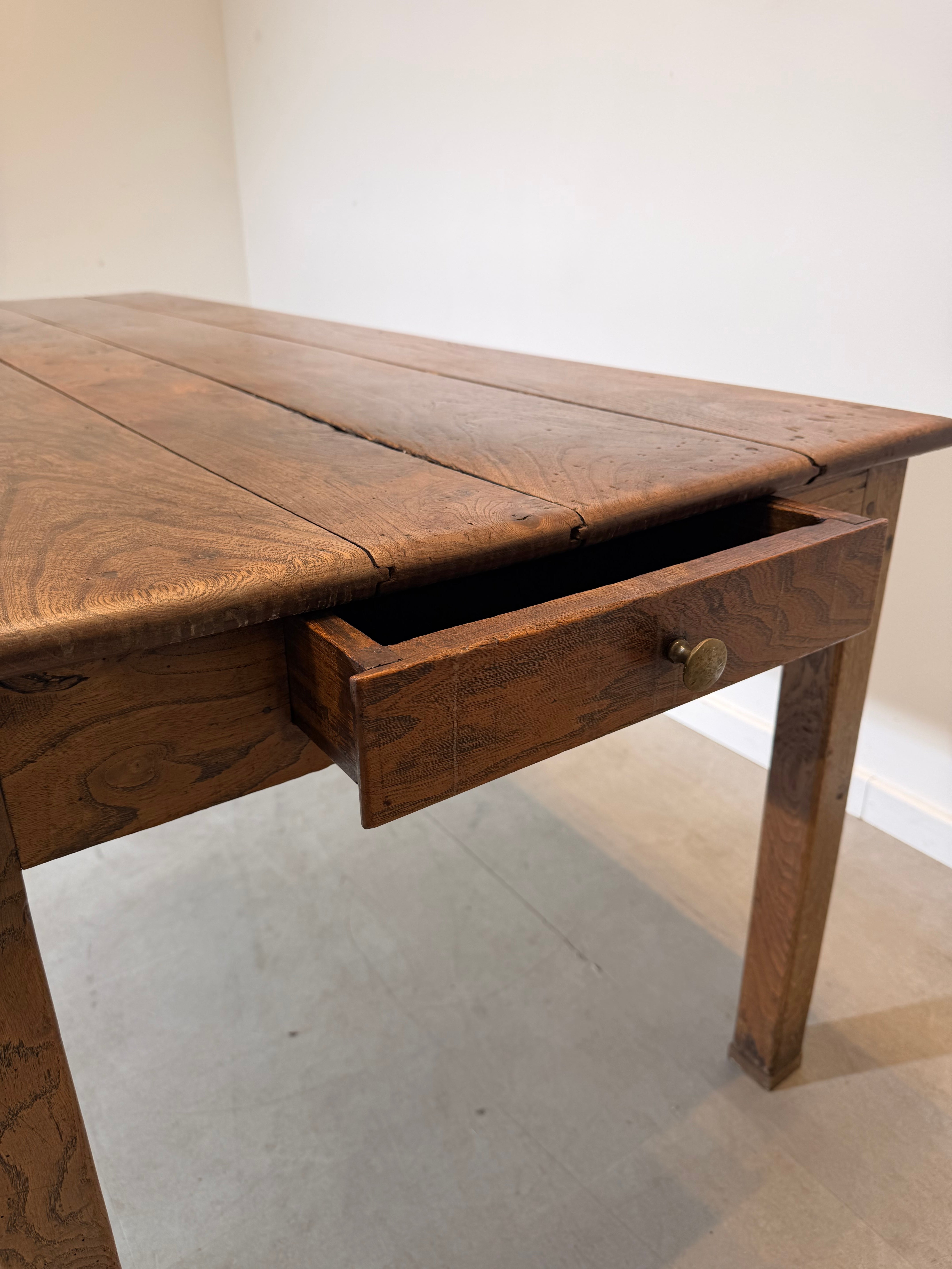 Antique Solid Oak Farmhouse Dining Table