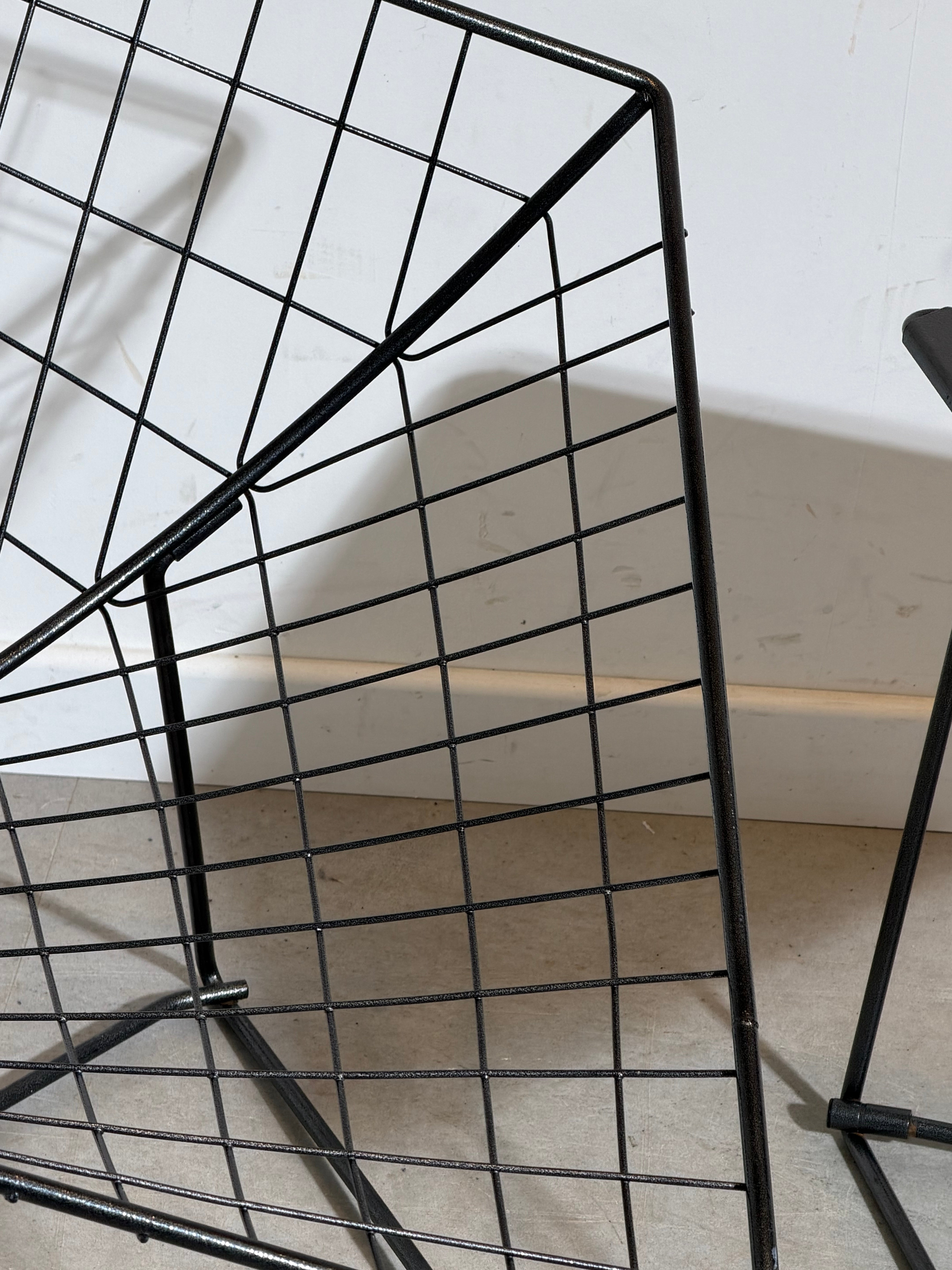 IKEA Oti Lounge Chair and Side Table – Niels Gammelgaard – Black Metal – 1980s