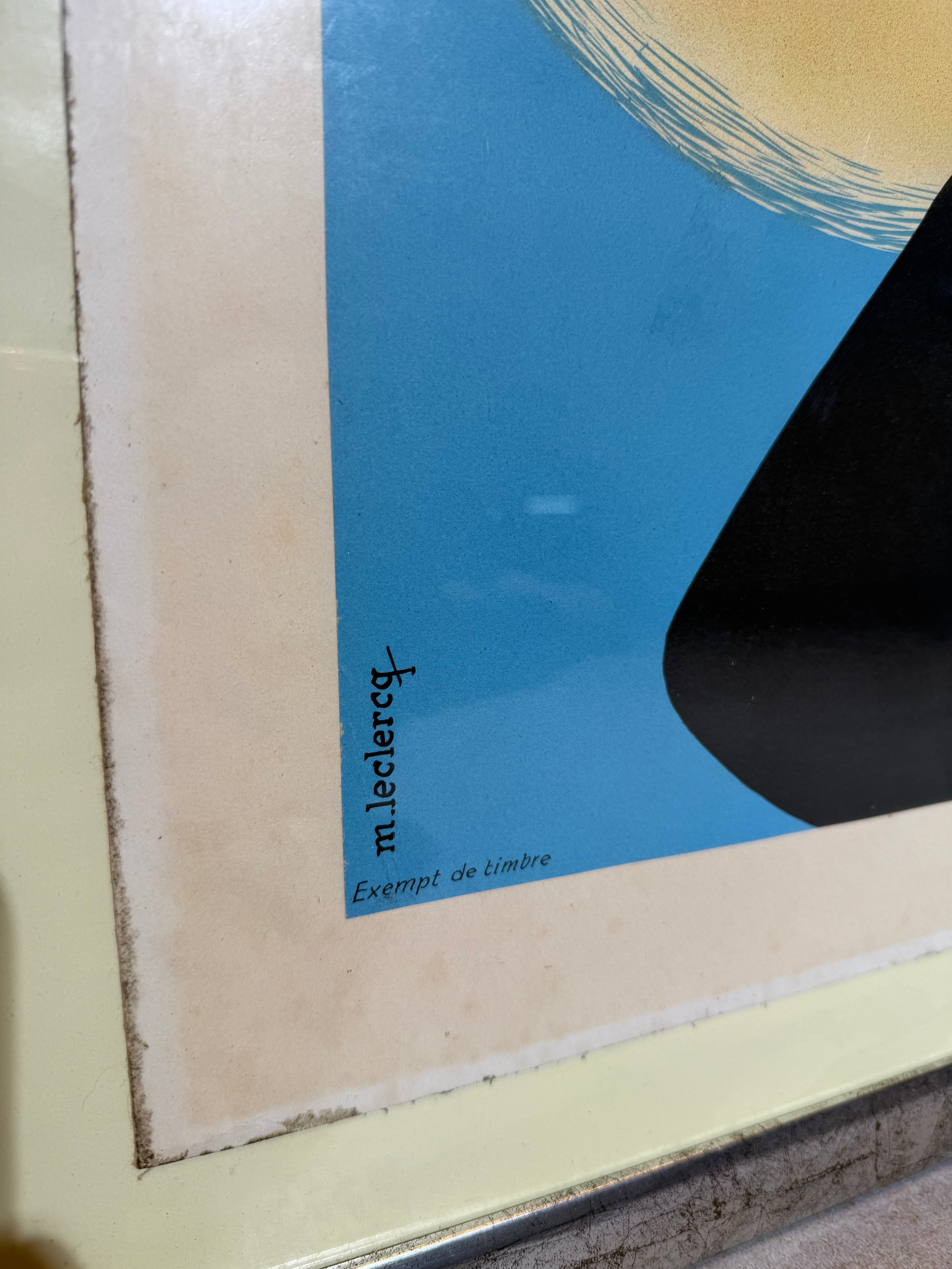 Affiche originale de l'Expo 58 « Service et Sourire » de M. Leclercq (1958)