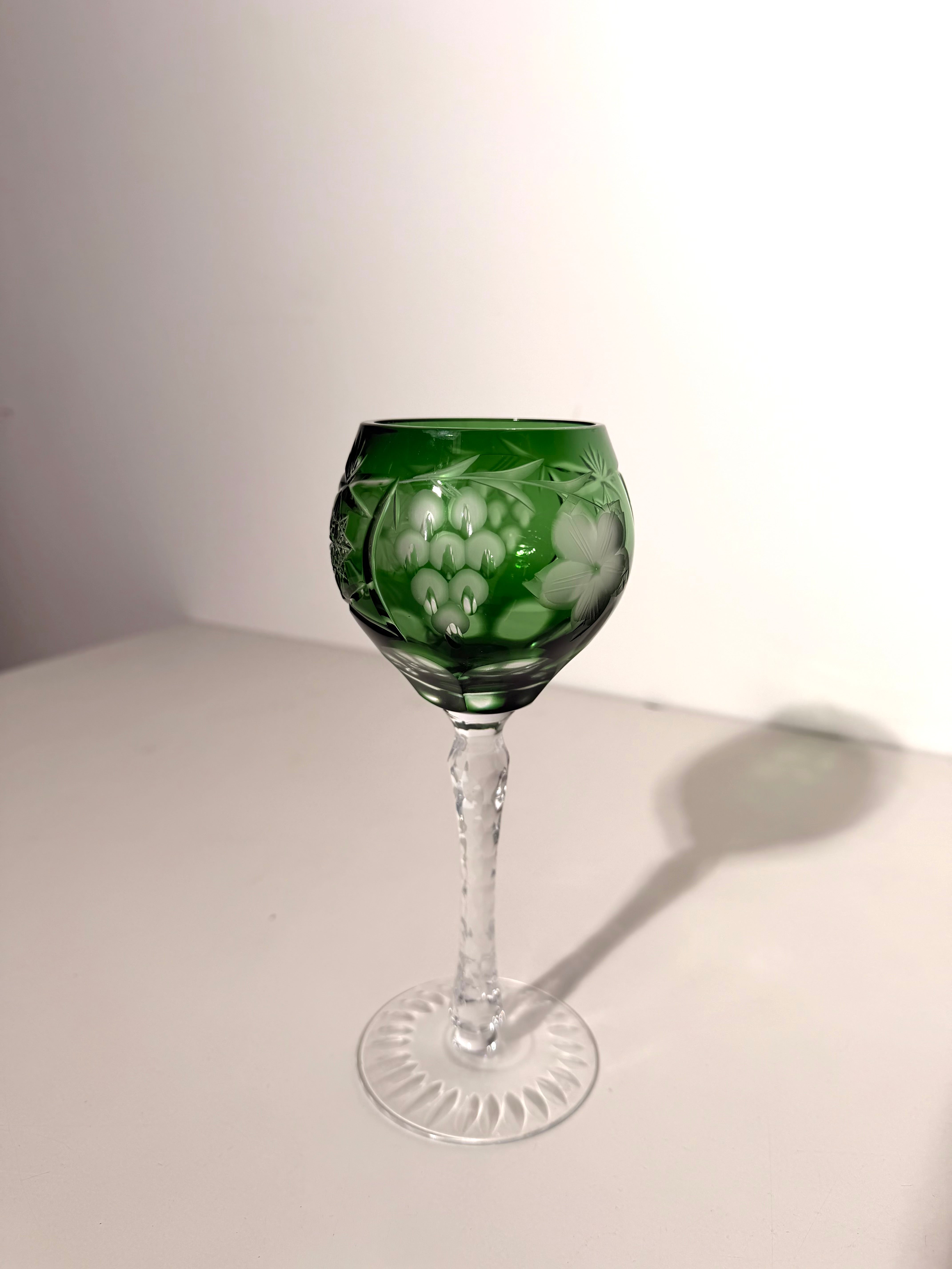Set of 6 Cut Crystal Wine Glasses